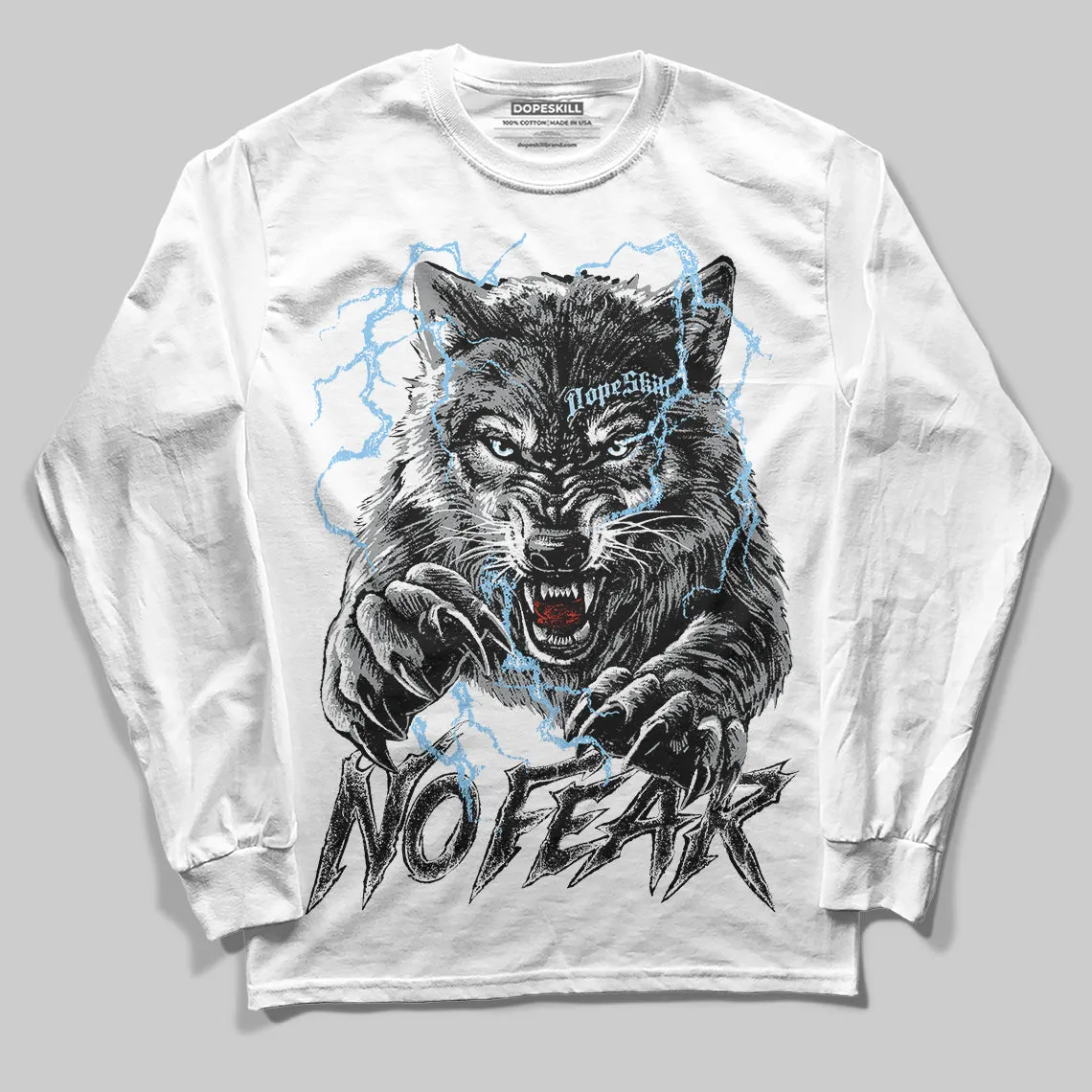 Wolf Grey 5s DopeSkill Long Sleeve T-Shirt No Fear Graphic sold by DopeSkill