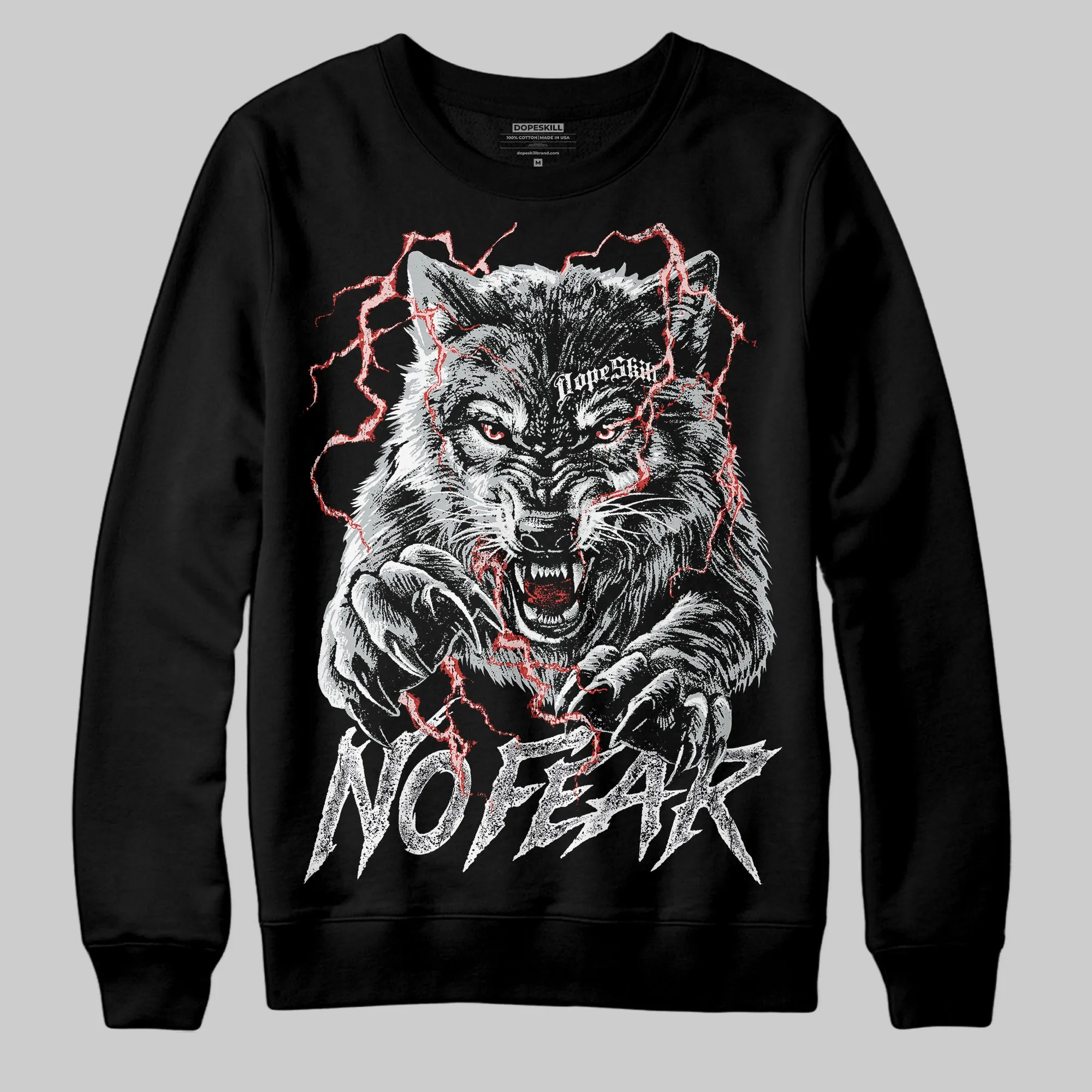 Wolf Grey 12s DopeSkill Sweatshirt No Fear Graphic sold by DopeSkill