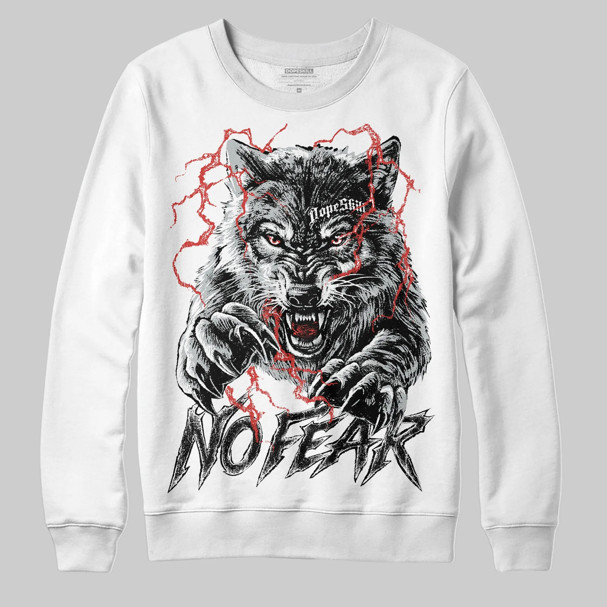 Wolf Grey 12s DopeSkill Sweatshirt No Fear Graphic sold by DopeSkill product image thumbnail 2