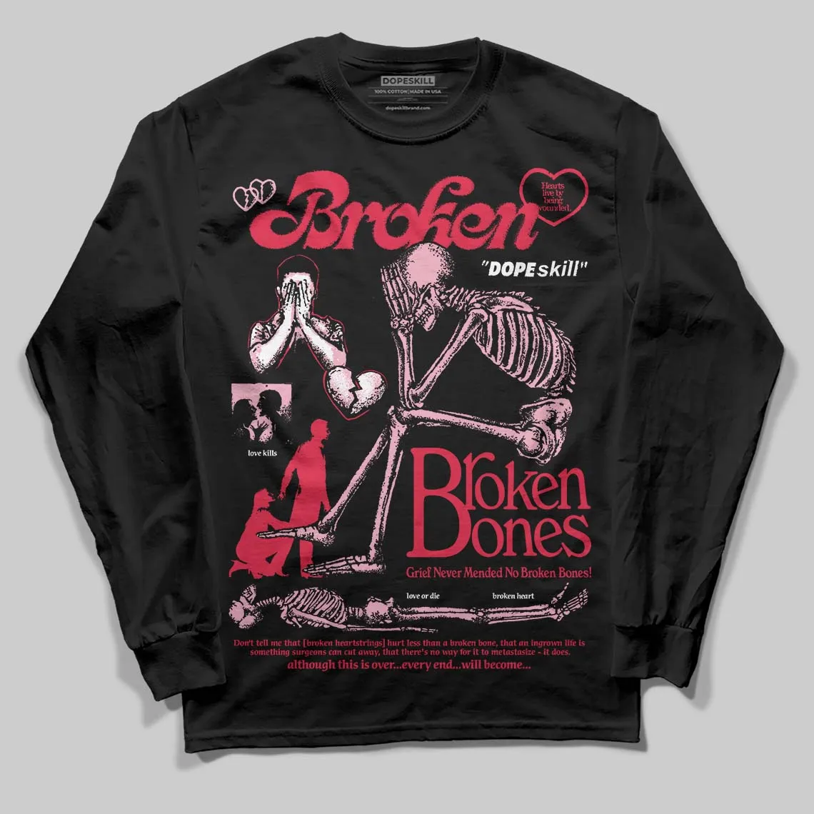 Dunk Valentine's Day DopeSkill Long Sleeve T-Shirt Broken Bones Graphic sold by DopeSkill product image thumbnail 2