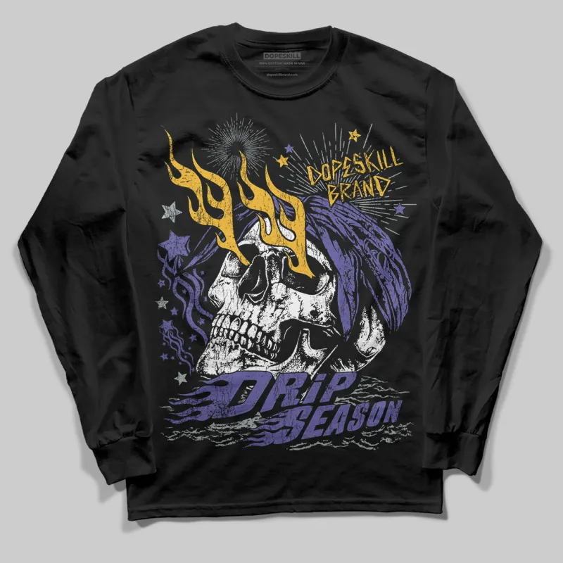 Lakers 4s DopeSkill Long Sleeve T-Shirt Drip Season Graphic sold by DopeSkill