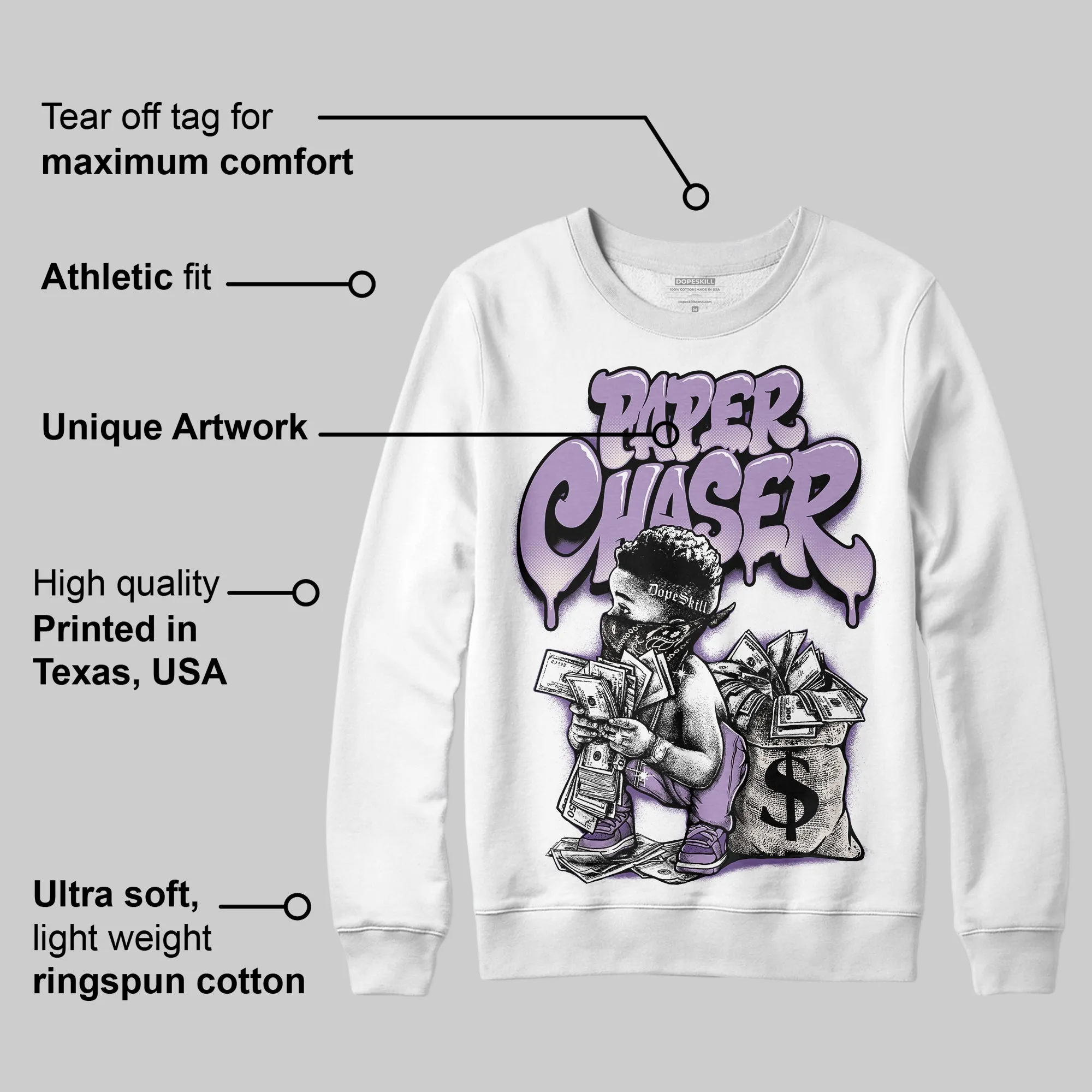 Hydrangeas 10s DopeSkill Sweatshirt Paper Chaser Boy Graphic sold by DopeSkill product image thumbnail 3