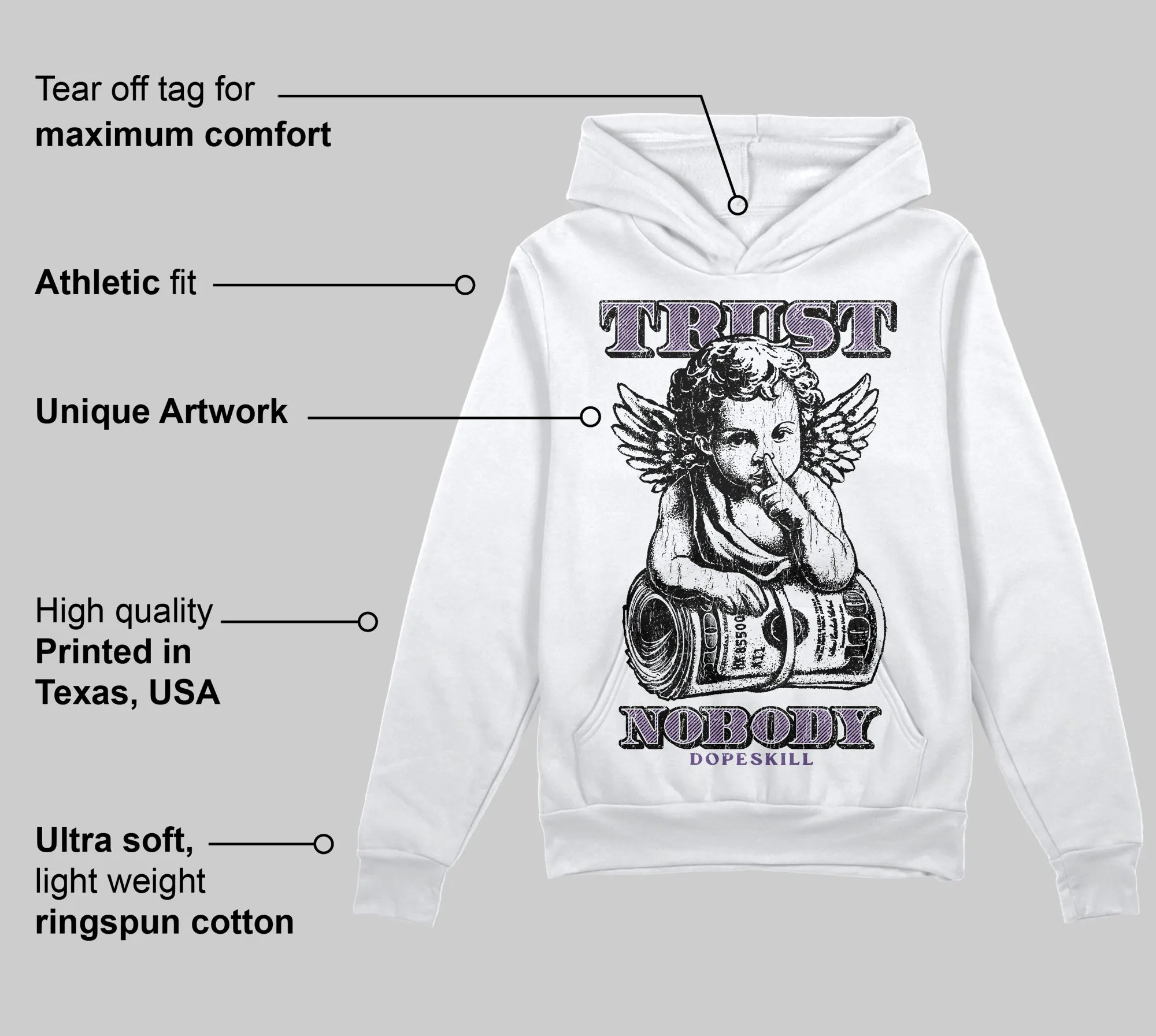 Hydrangeas 10s DopeSkill Hoodie Sweatshirt Trust Nobody Graphic sold by DopeSkill product image thumbnail 3