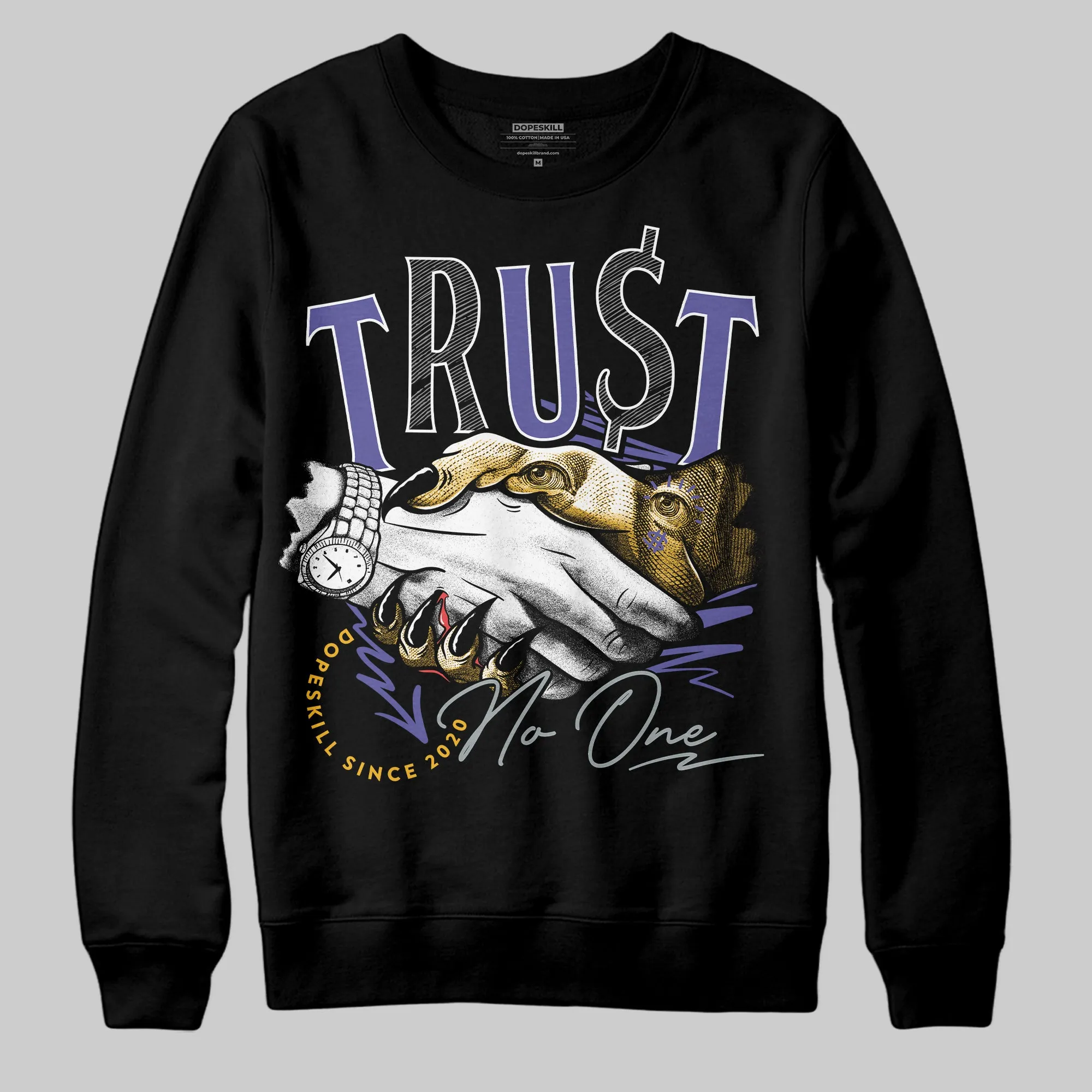 Lakers 4s DopeSkill Sweatshirt Trust No One Graphic sold by DopeSkill