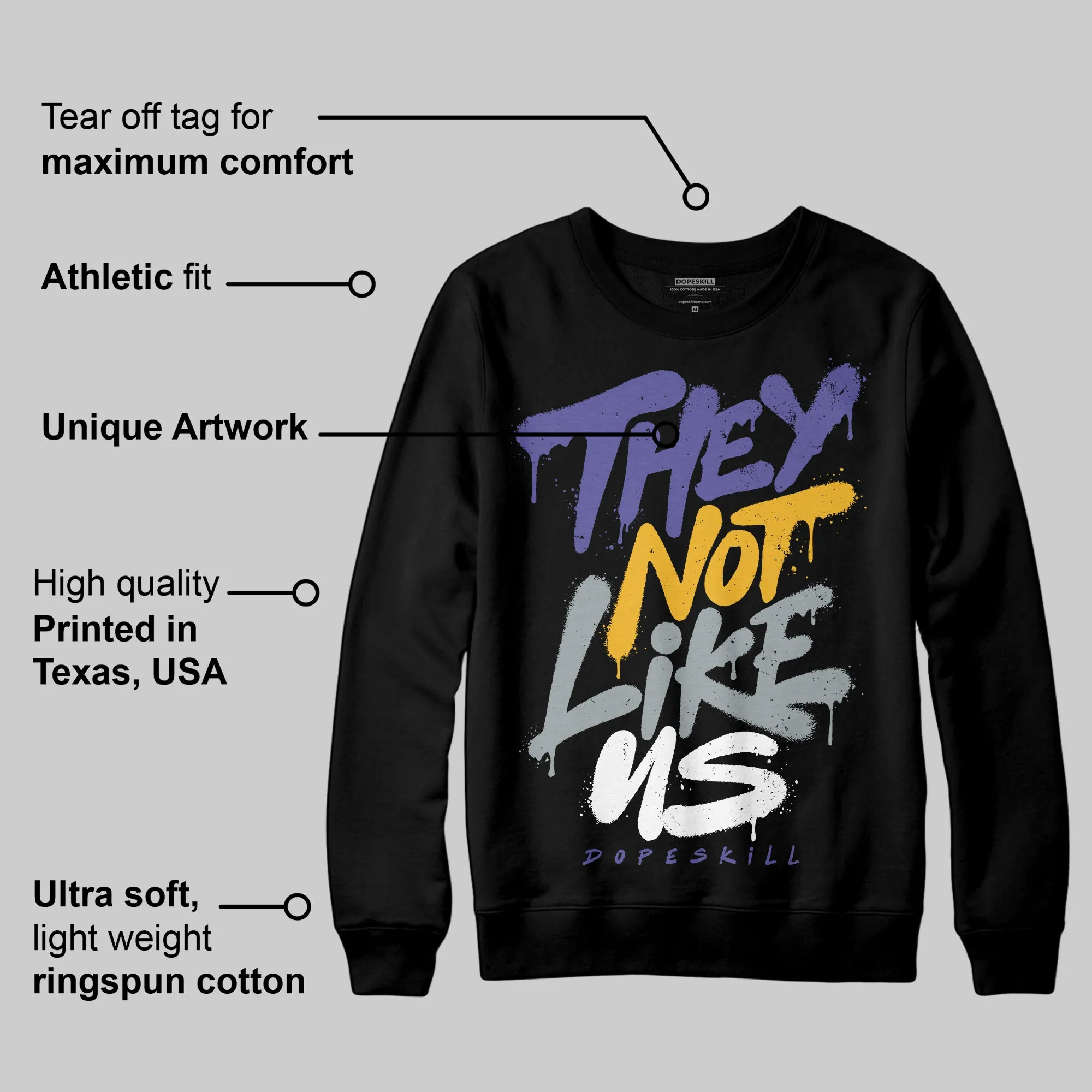 Lakers 4s DopeSkill Sweatshirt They Not Like Us Graphic sold by DopeSkill product image thumbnail 3
