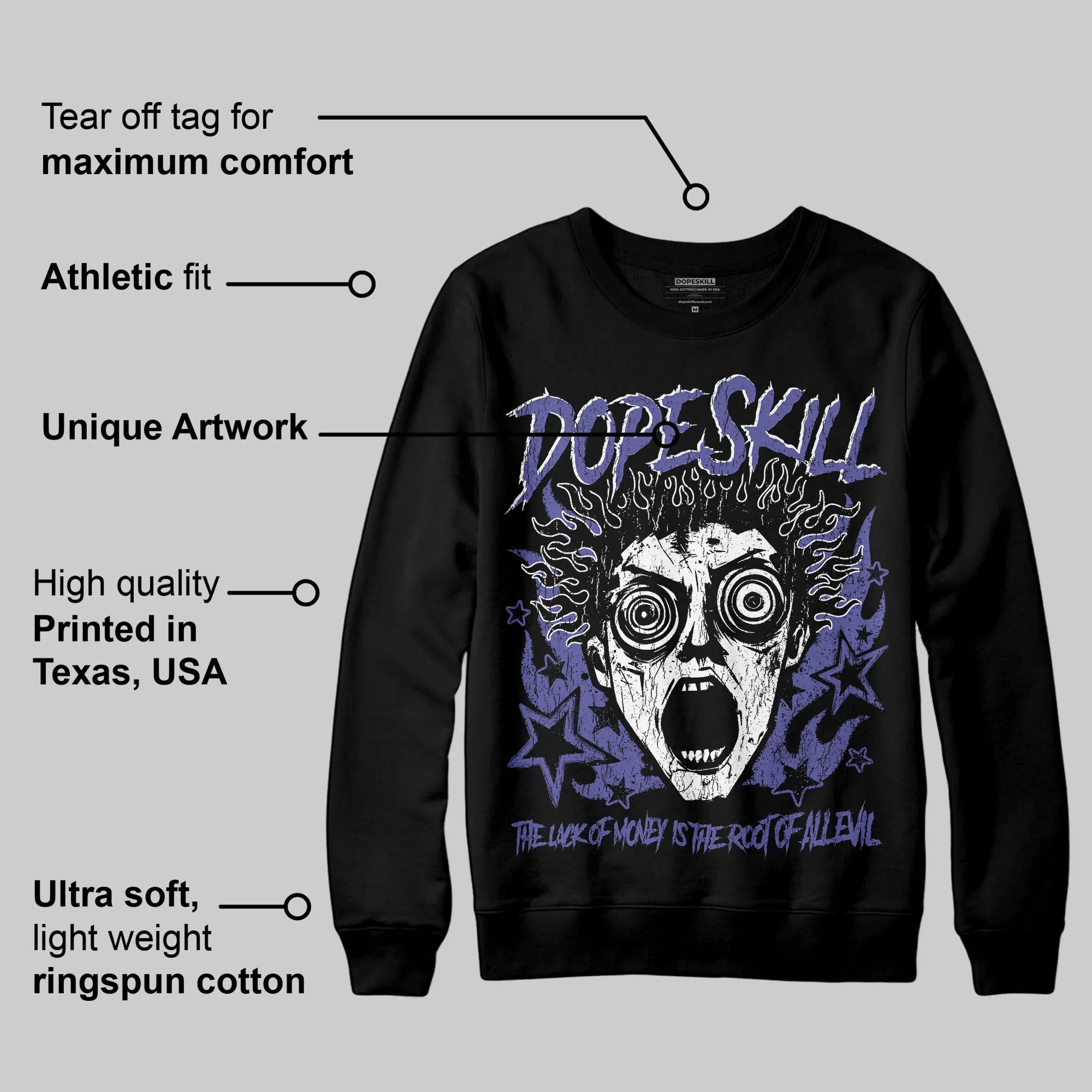 Lakers 4s DopeSkill Sweatshirt Root of Evil Graphic sold by DopeSkill product image thumbnail 3