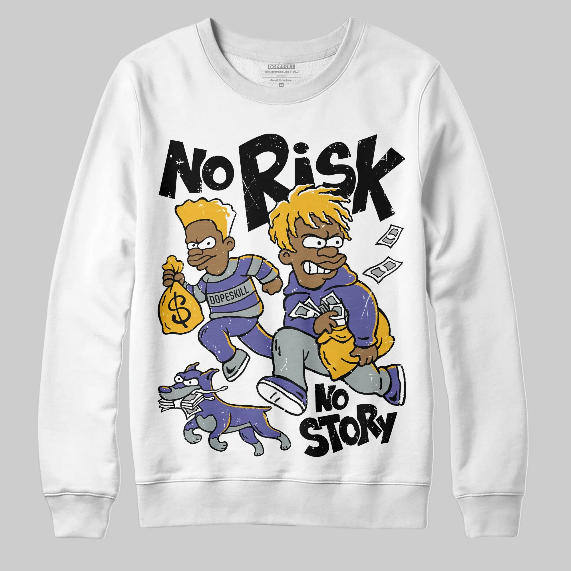 Lakers 4s DopeSkill Sweatshirt No Risk No Story Graphic sold by DopeSkill product image thumbnail 2