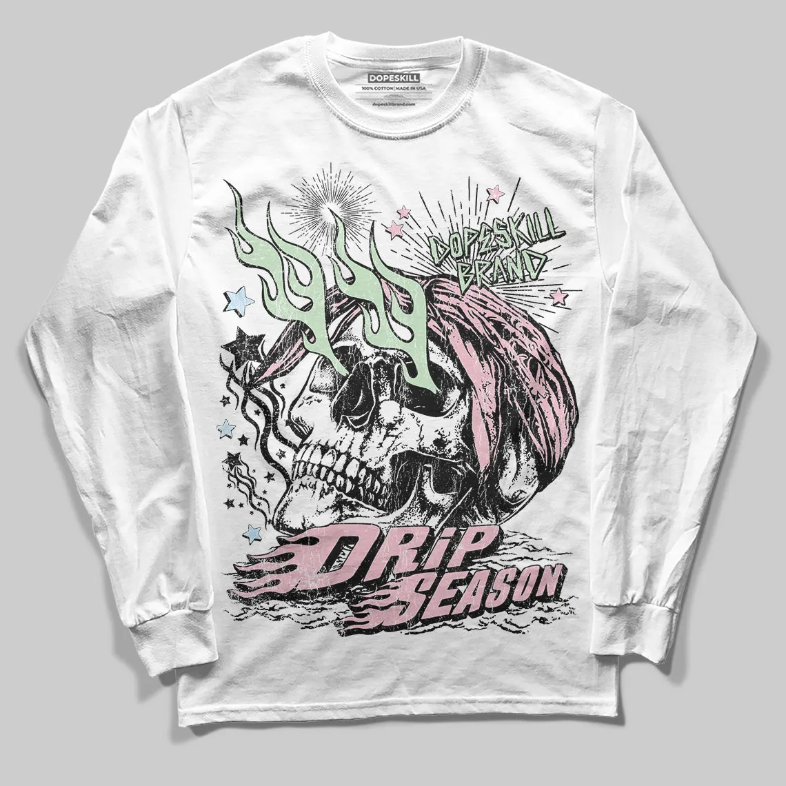 Medium Soft Pink 4s DopeSkill Long Sleeve T-Shirt Drip Season Graphic sold by DopeSkill product image thumbnail 2