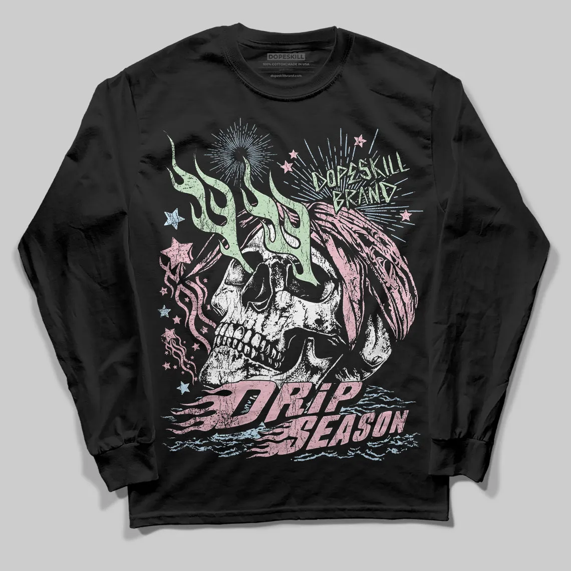 Medium Soft Pink 4s DopeSkill Long Sleeve T-Shirt Drip Season Graphic sold by DopeSkill