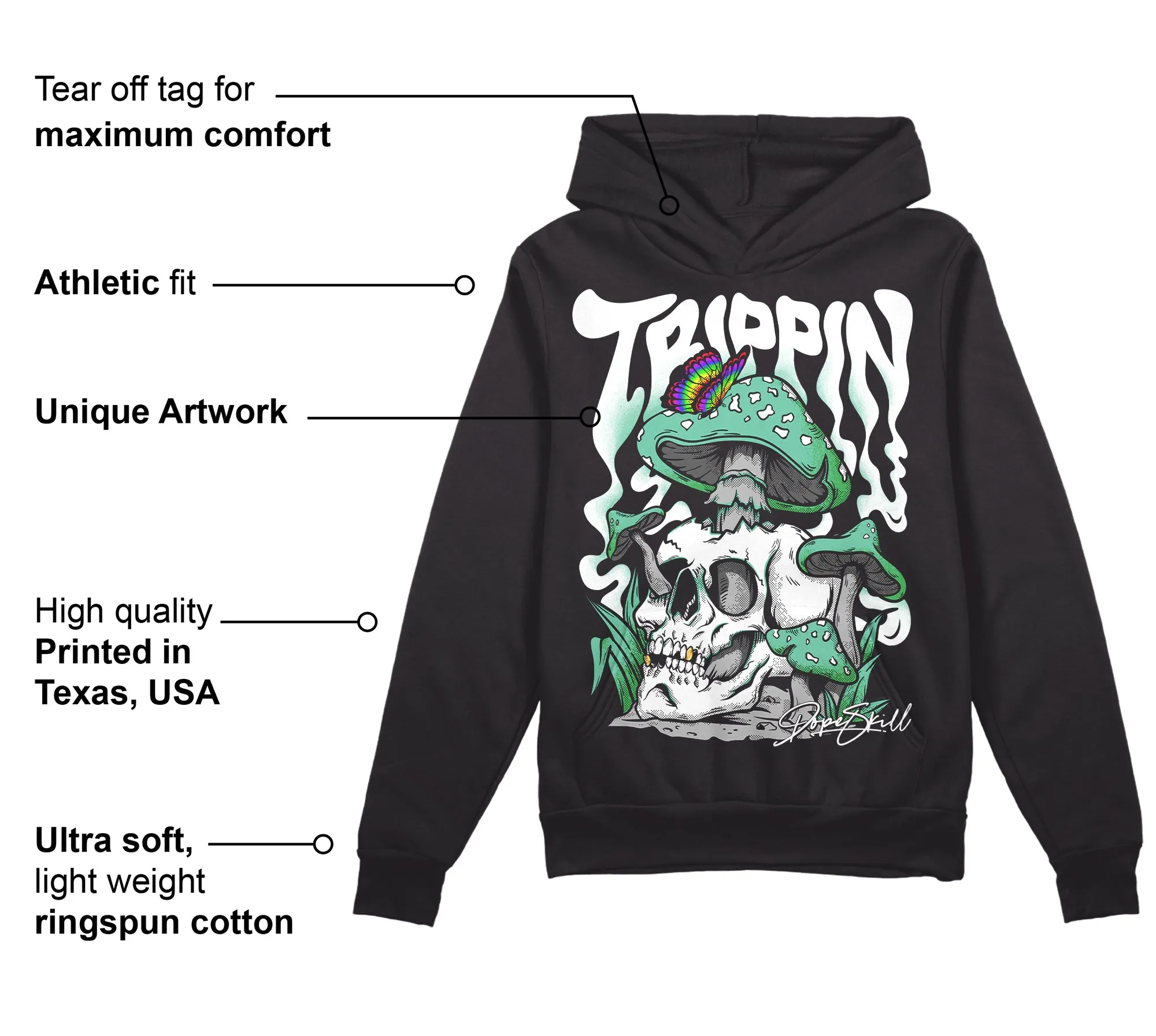 Green Glow 1s DopeSkill Hoodie Sweatshirt Trippin Graphic sold by DopeSkill product image thumbnail 3