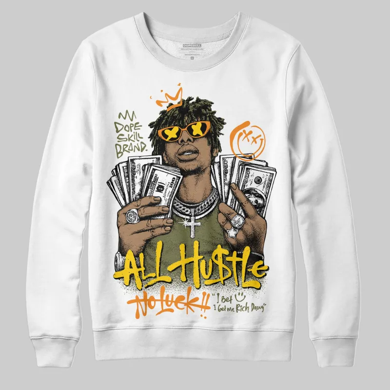 Olive 'All Hustle No Luck' DopeSkill Graphic Sweatshirt made by DopeSkill