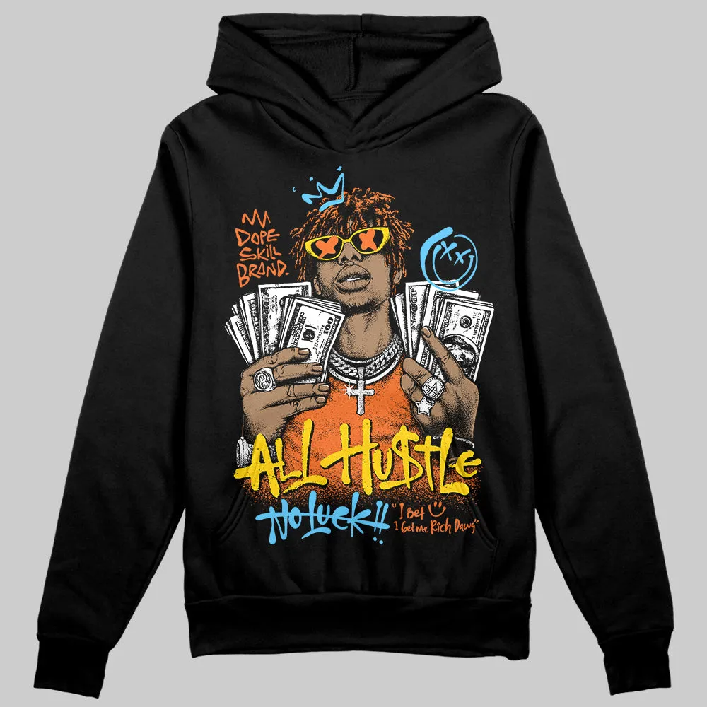 Orange 'All Hustle No Luck' DopeSkill Graphic Hoodie sold by DopeSkill product image thumbnail 2