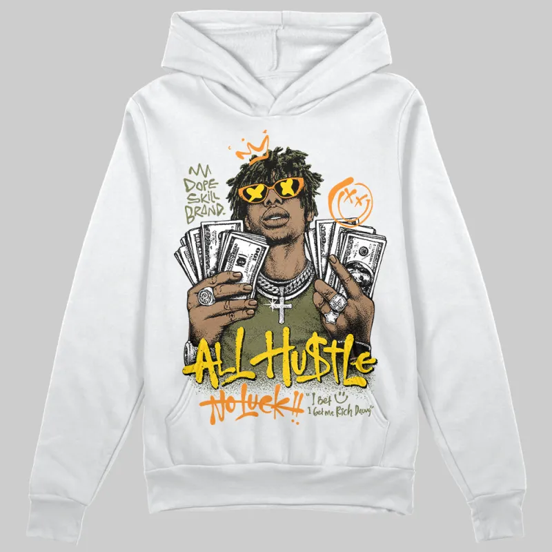 Olive 'All Hustle No Luck' DopeSkill Graphic Hoodie sold by DopeSkill