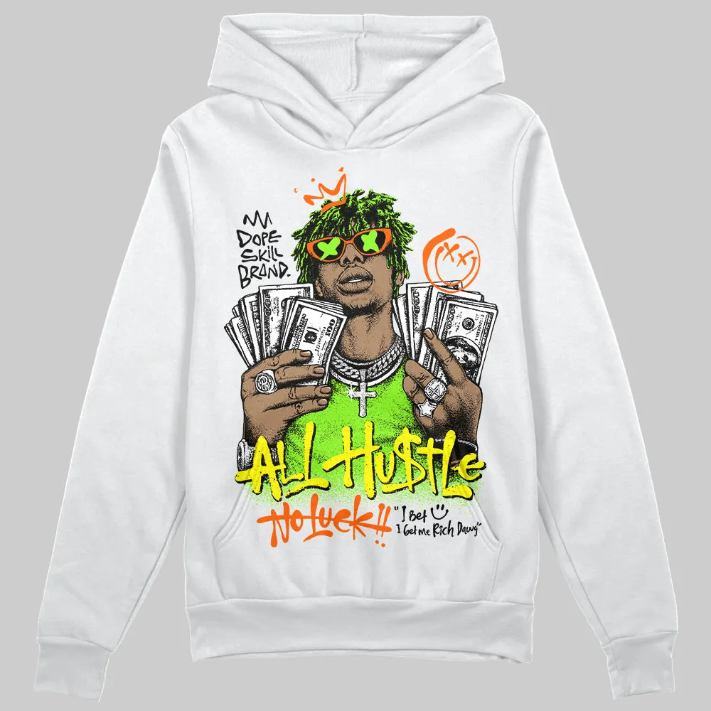 Neon Green 'All Hustle No Luck' DopeSkill Graphic Hoodie sold by DopeSkill product image thumbnail 2