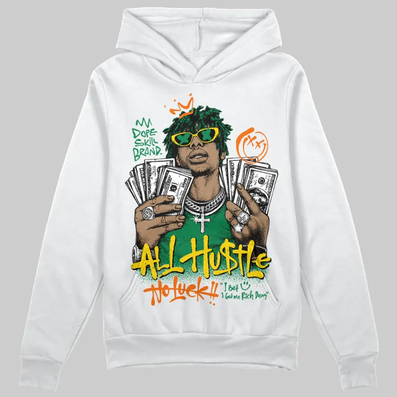 Green 'All Hustle No Luck' DopeSkill Graphic Hoodie made by DopeSkill