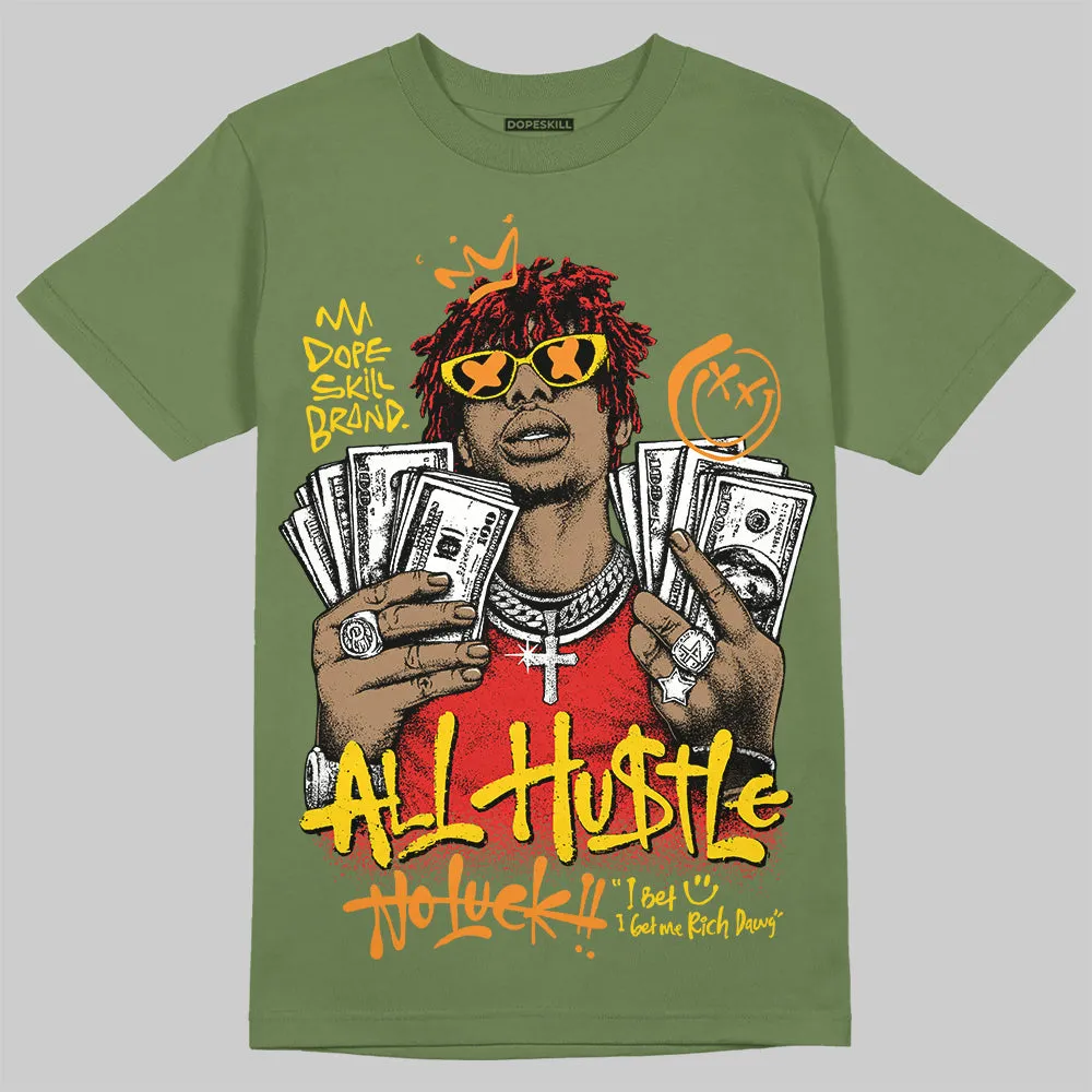 Olive 'All Hustle No Luck' DopeSkill Graphic T-Shirt sold by DopeSkill product image thumbnail 3