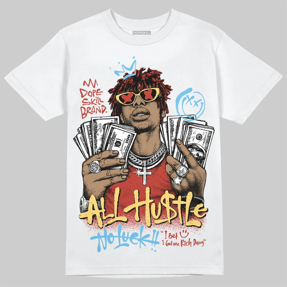 Black/White 'All Hustle No Luck' DopeSkill Graphic T-Shirt sold by DopeSkill product image thumbnail 2
