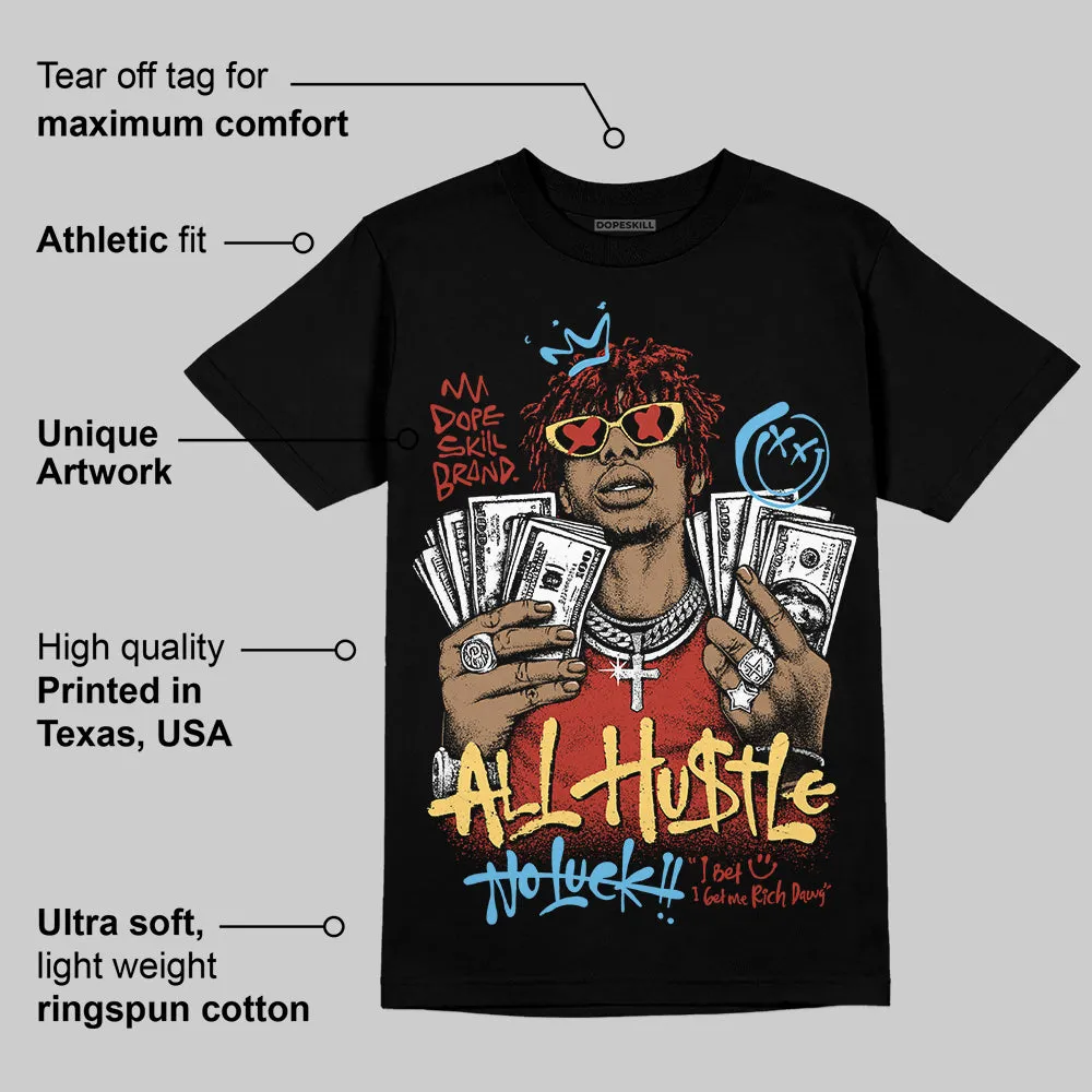 Black/White 'All Hustle No Luck' DopeSkill Graphic T-Shirt sold by DopeSkill product image thumbnail 3
