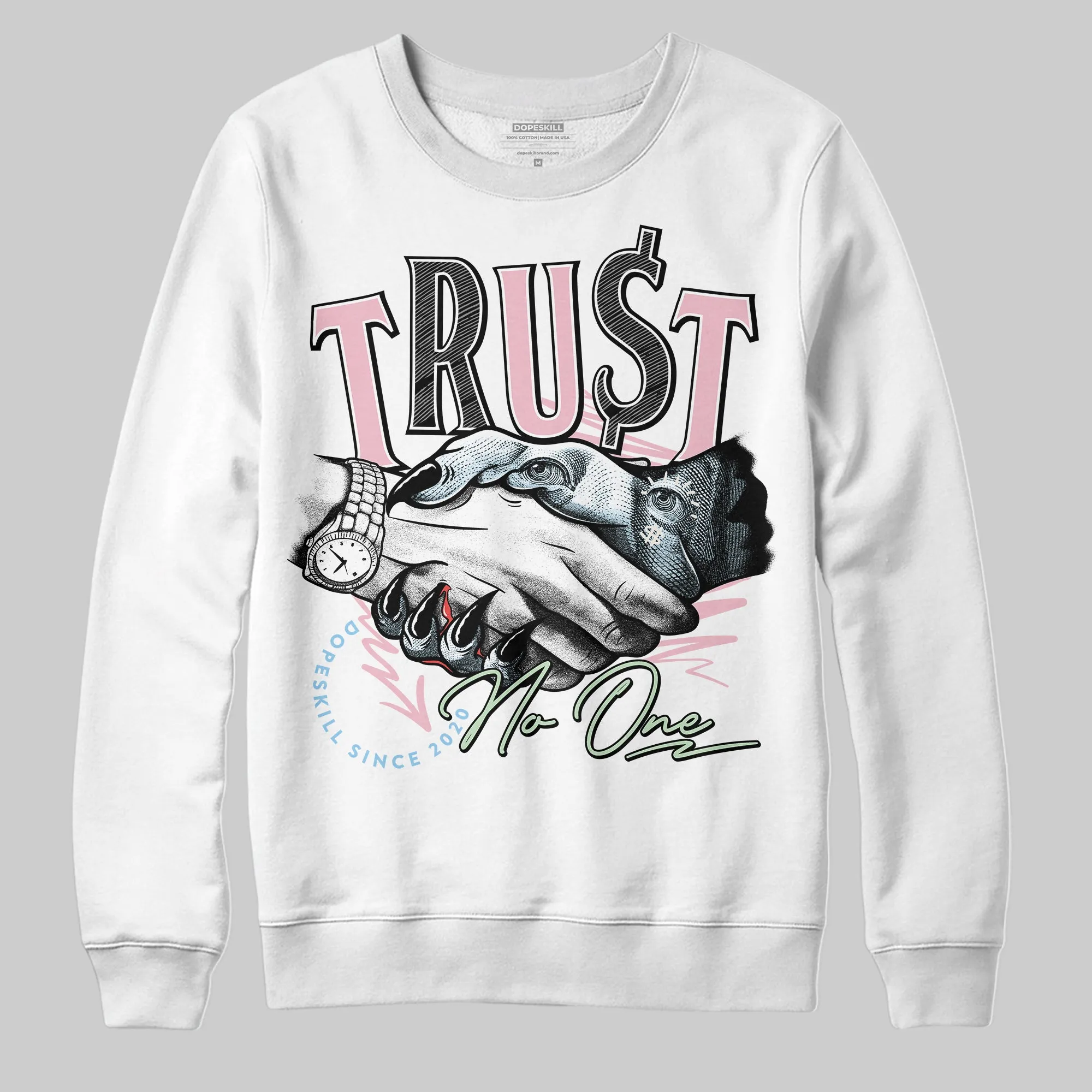 Medium Soft Pink 4s DopeSkill Sweatshirt Trust No One Graphic sold by DopeSkill product image thumbnail 2