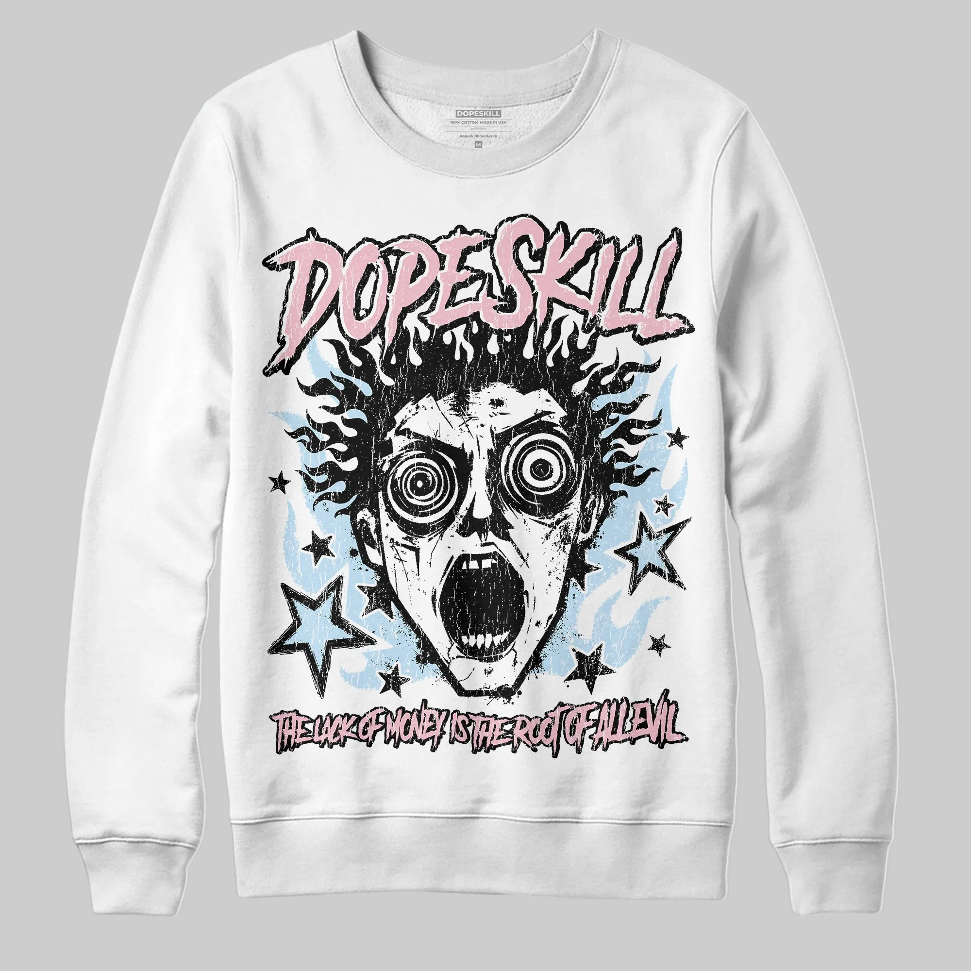 Medium Soft Pink 4s DopeSkill Sweatshirt Root of Evil Graphic sold by DopeSkill product image thumbnail 2