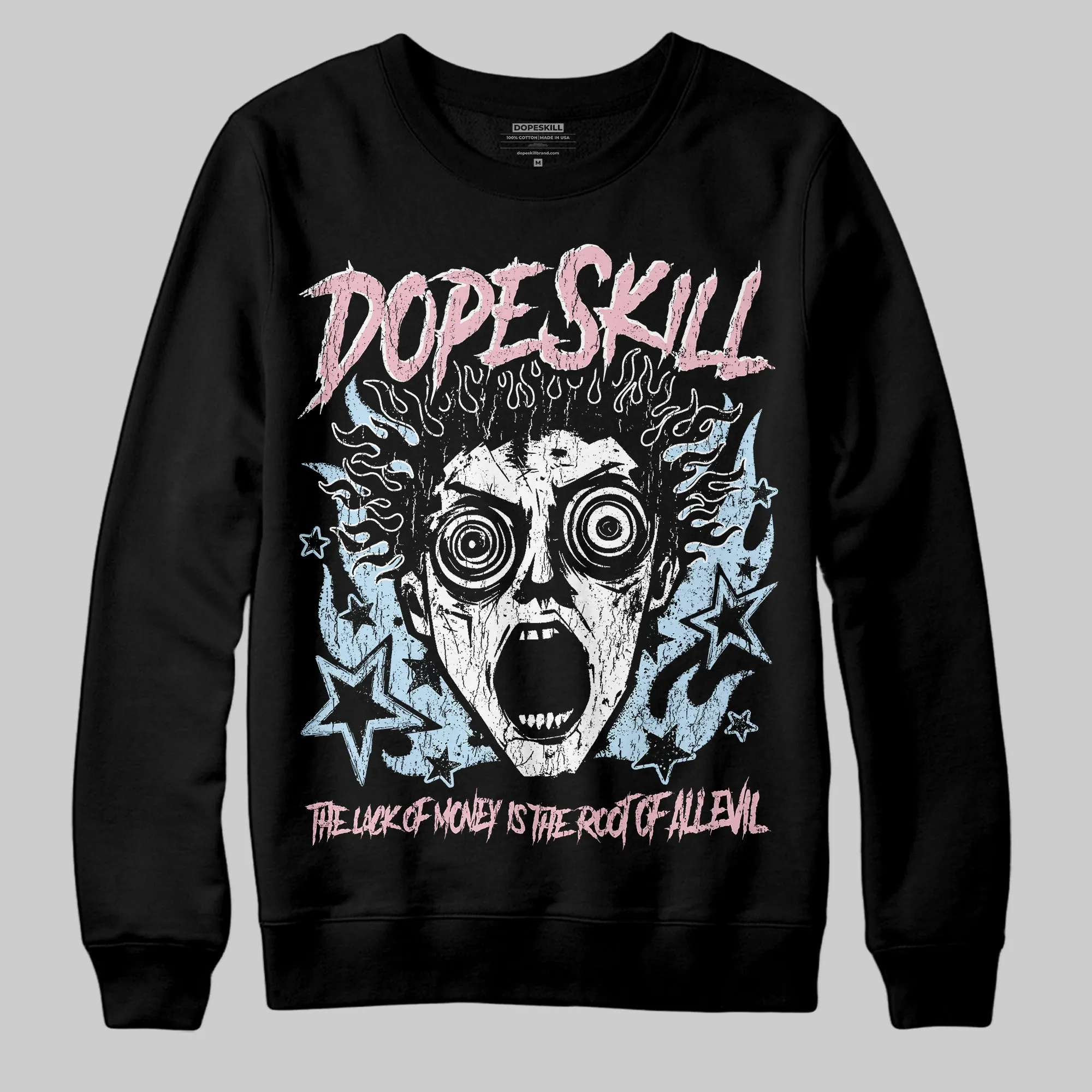 Medium Soft Pink 4s DopeSkill Sweatshirt Root of Evil Graphic sold by DopeSkill