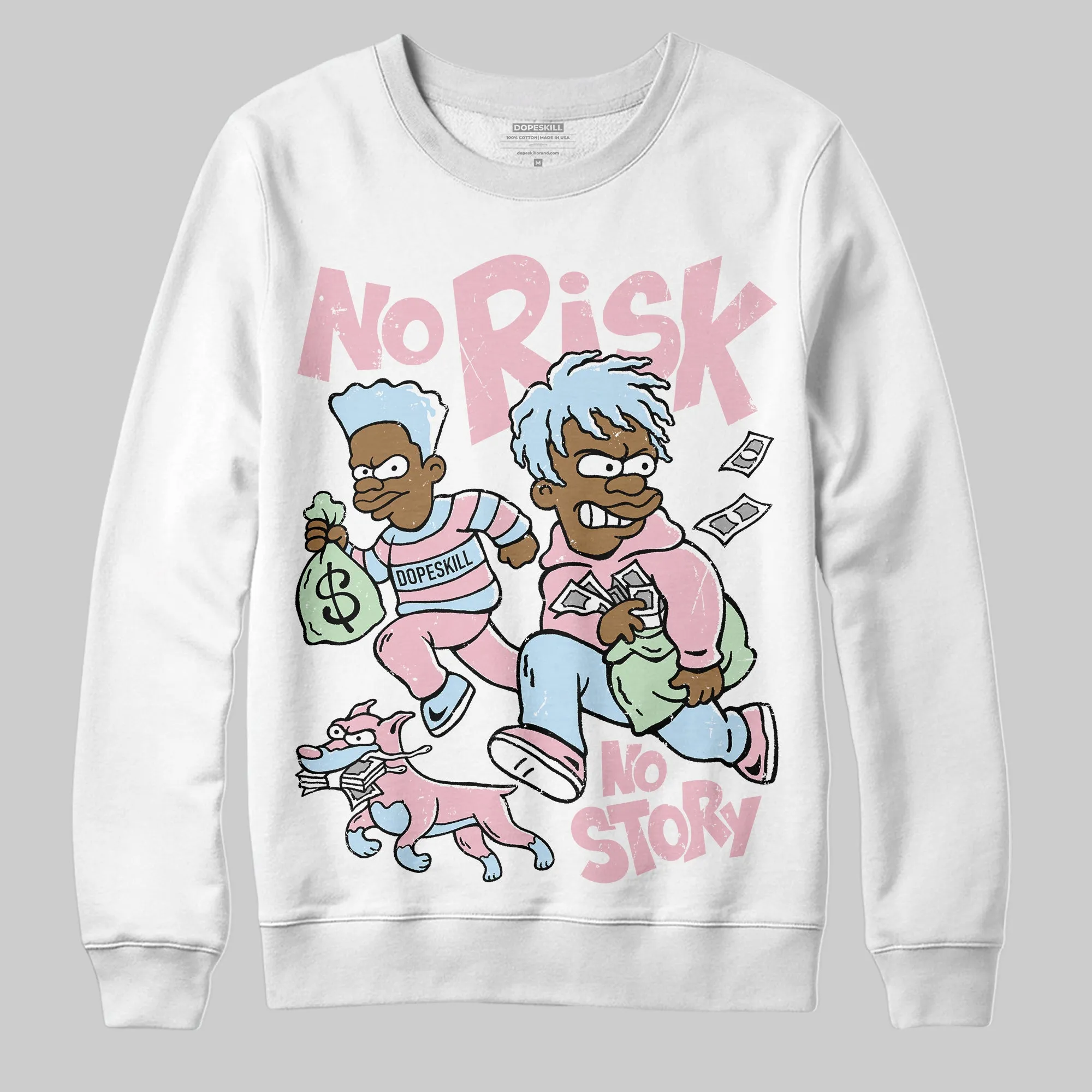 Medium Soft Pink 4s DopeSkill Sweatshirt No Risk No Story Graphic sold by DopeSkill product image thumbnail 2