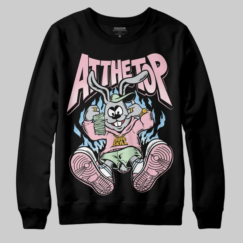 Medium Soft Pink 4s DopeSkill Sweatshirt At The Top Graphic made by DopeSkill