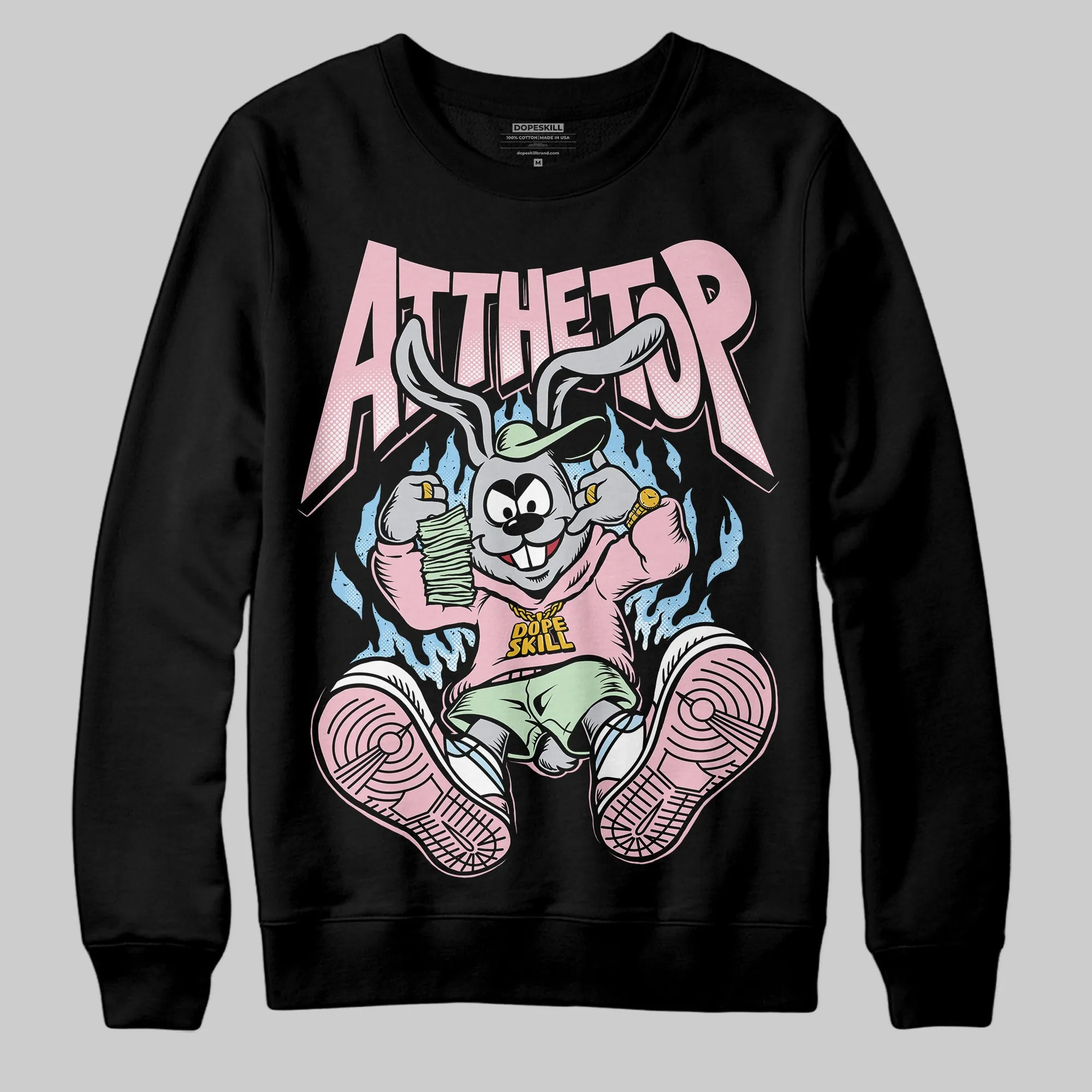 Medium Soft Pink 4s DopeSkill Sweatshirt At The Top Graphic sold by DopeSkill