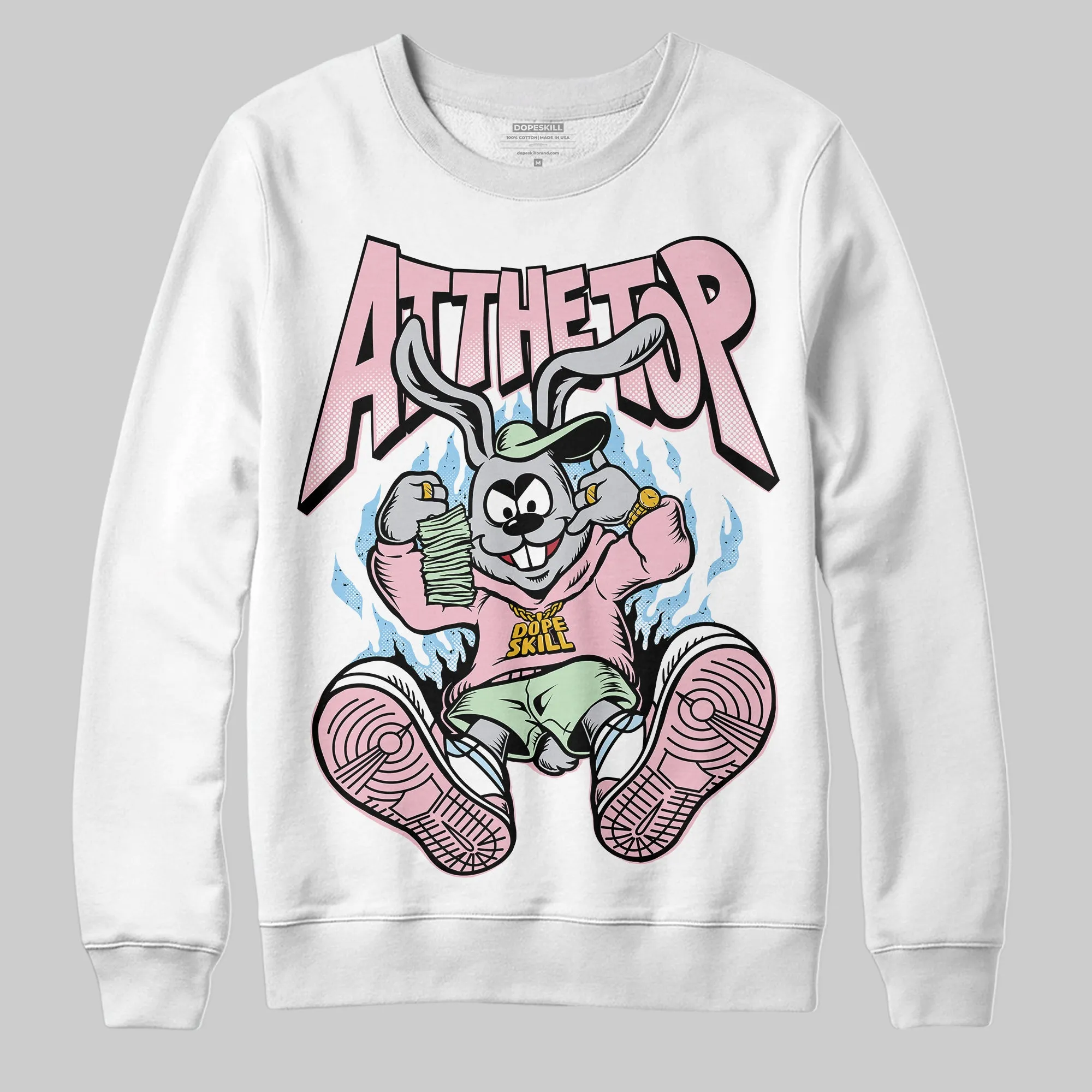 Medium Soft Pink 4s DopeSkill Sweatshirt At The Top Graphic sold by DopeSkill product image thumbnail 2