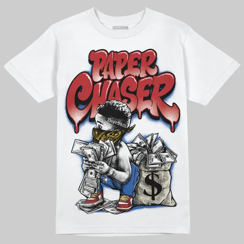 “Varsity Red/Sport Royal” 1s DopeSkill T-Shirt Paper Chaser Boy Graphic made by DopeSkill