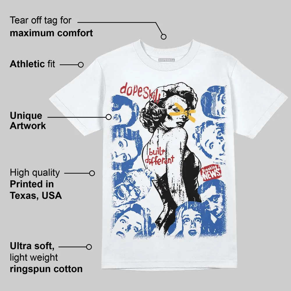 “Varsity Red/Sport Royal” 1s DopeSkill T-Shirt Built Different Graphic sold by DopeSkill product image thumbnail 3