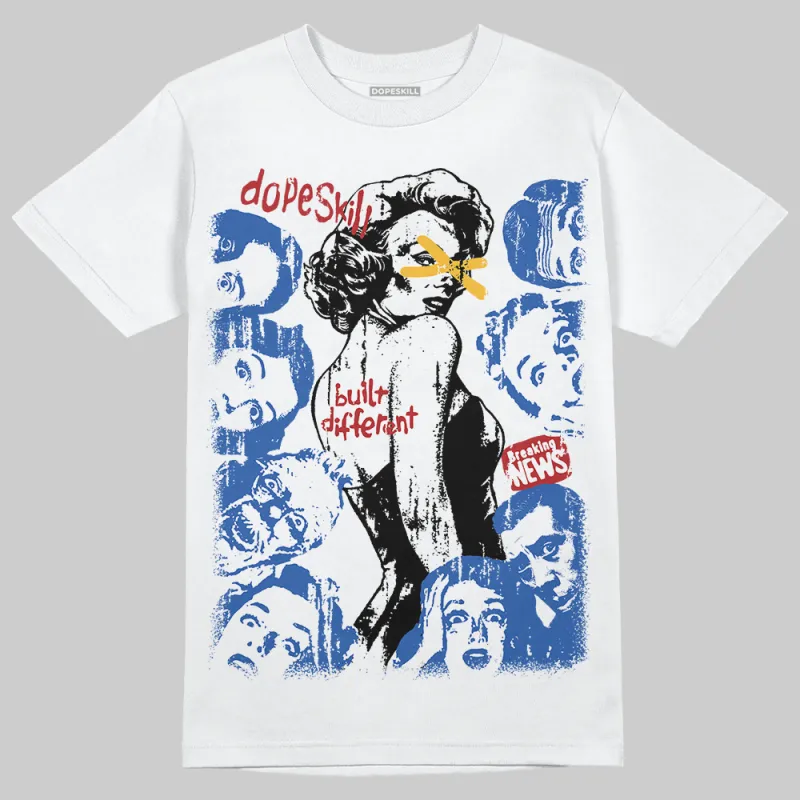 “Varsity Red/Sport Royal” 1s DopeSkill T-Shirt Built Different Graphic made by DopeSkill