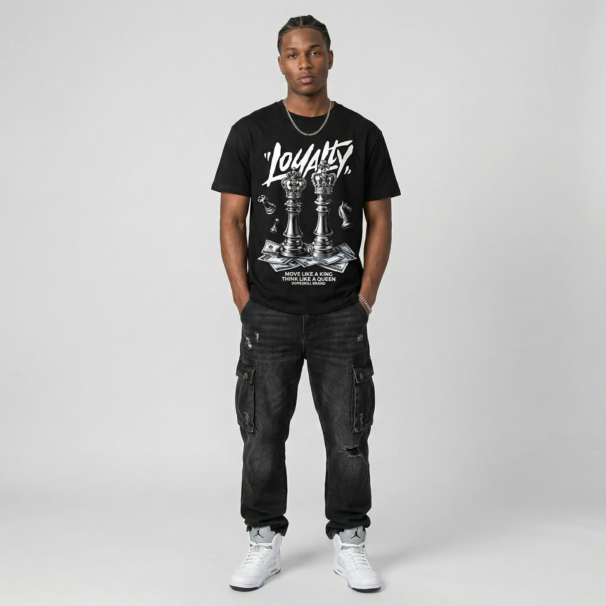 White Metallic 5s DopeSkill T-Shirt Loyalty Graphic sold by DopeSkill product image thumbnail 3