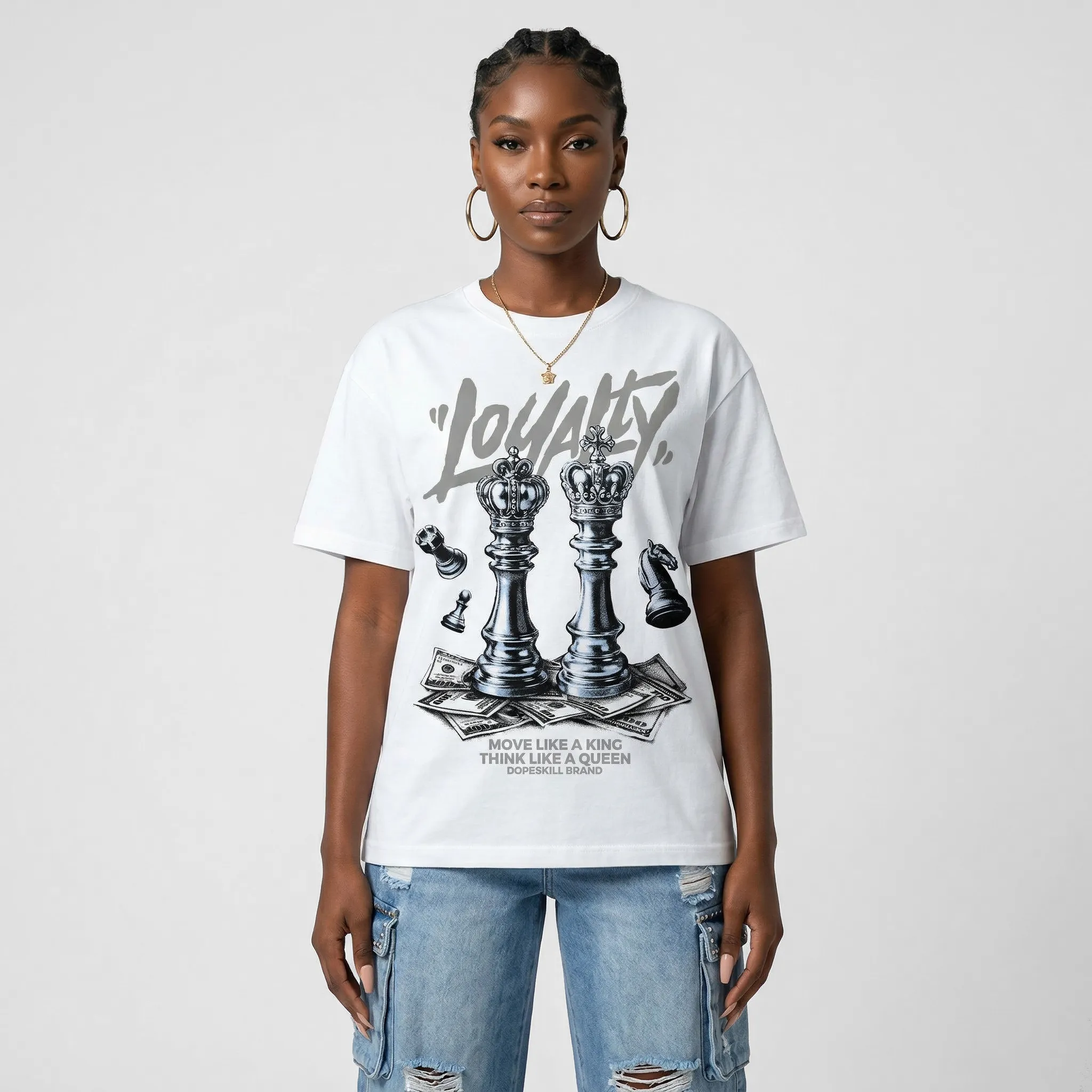 White Metallic 5s DopeSkill T-Shirt Loyalty Graphic sold by DopeSkill product image thumbnail 4