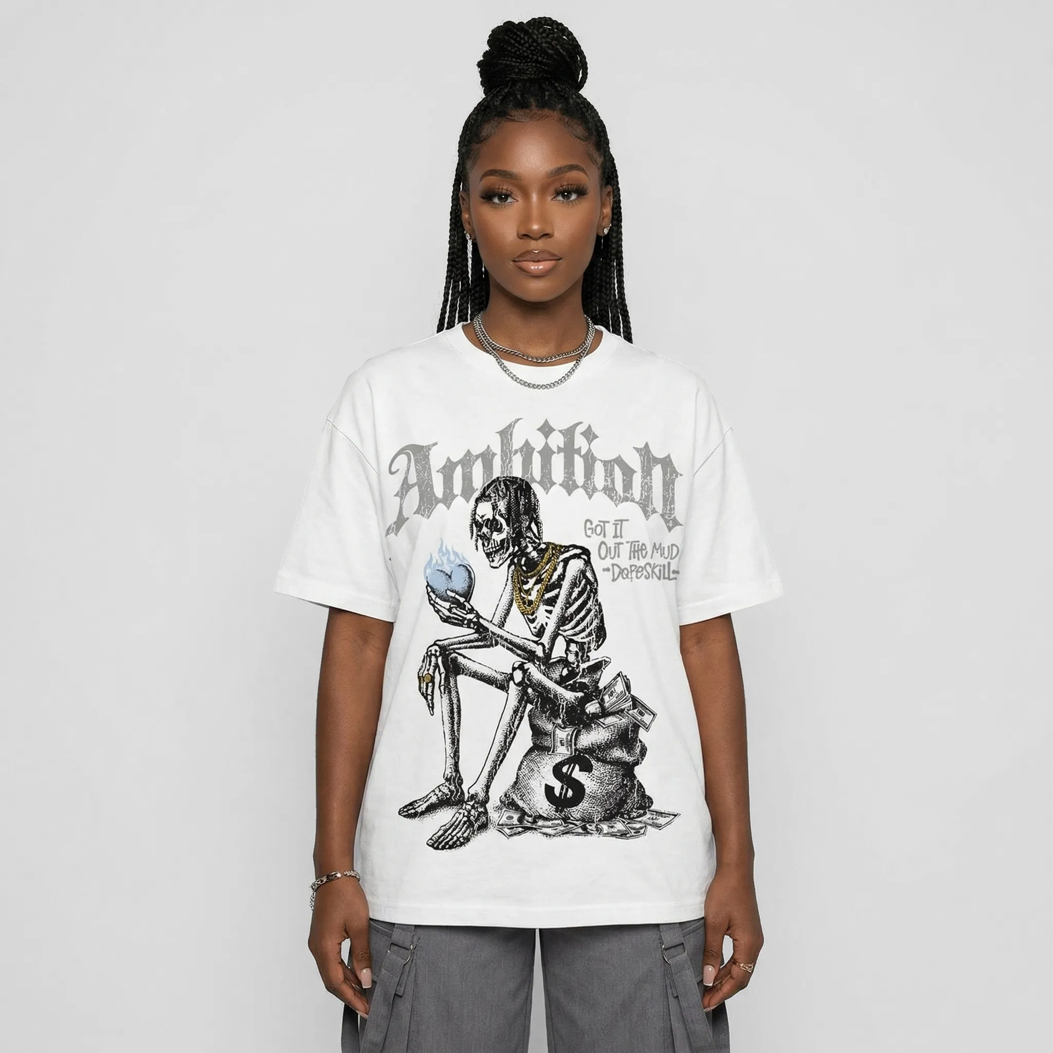 White Metallic 5s DopeSkill T-Shirt Ambition Graphic sold by DopeSkill product image thumbnail 4