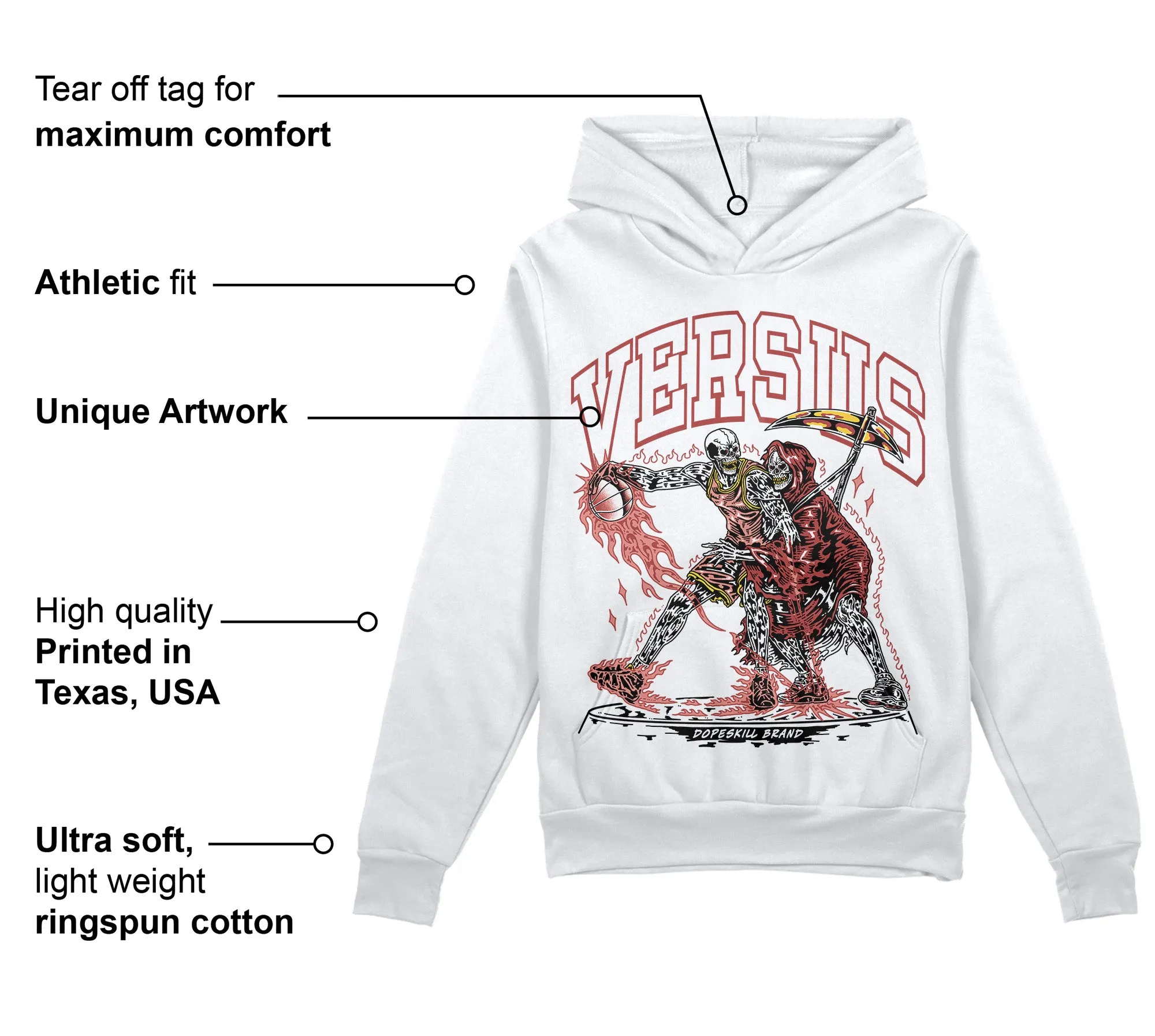 Dune Red 13s DopeSkill Hoodie Sweatshirt VERSUS Graphic sold by DopeSkill product image thumbnail 3