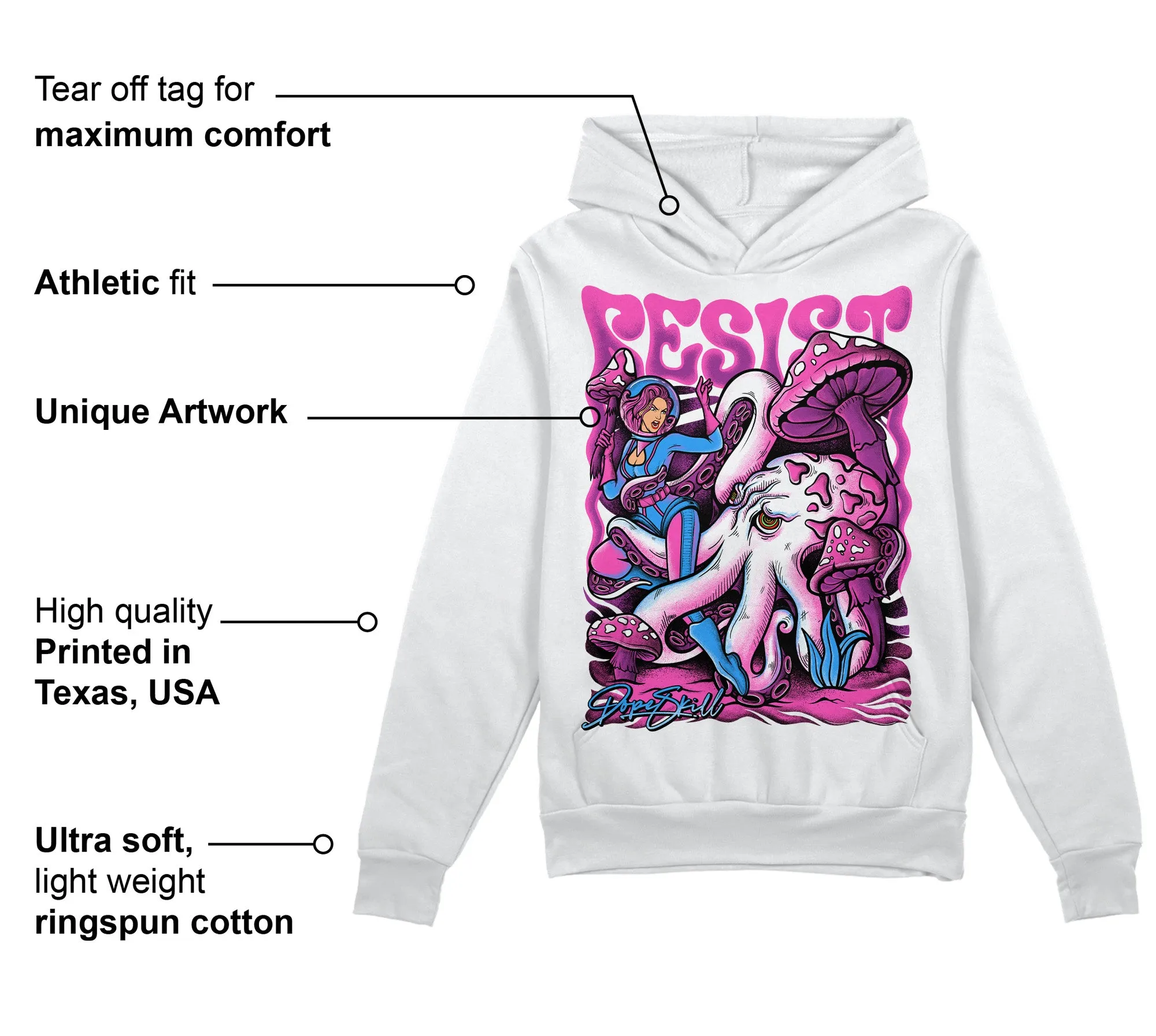 Hyper Violet 4s DopeSkill Hoodie Sweatshirt Resist Graphic sold by DopeSkill product image thumbnail 3