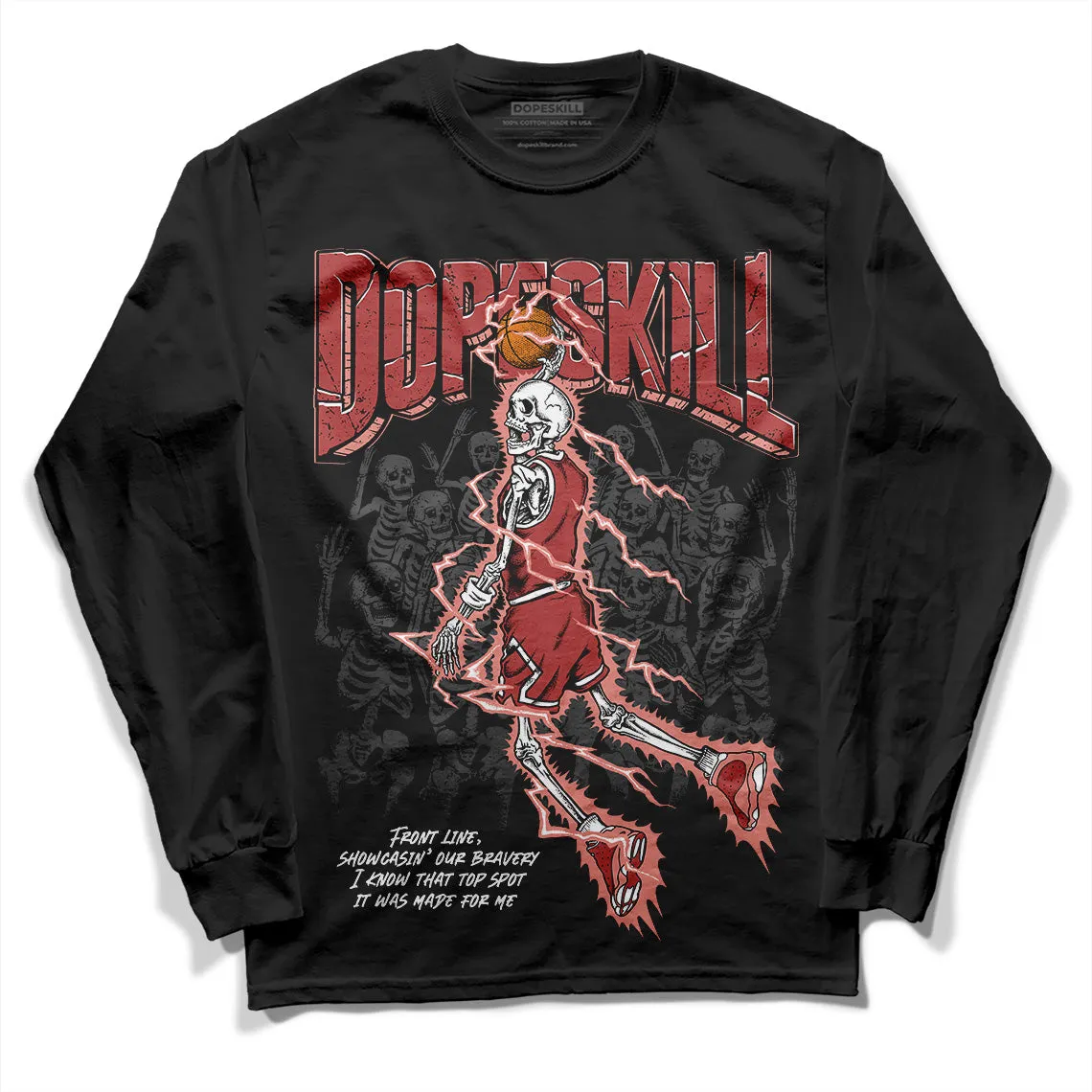 Dune Red 13s DopeSkill Long Sleeve T-Shirt Thunder Dunk Graphic sold by DopeSkill product image thumbnail 2