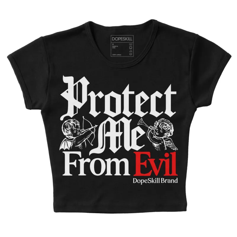 Black and White Collection DopeSkill Women's Crop Top Protect Me From Evil Graphic sold by DopeSkill