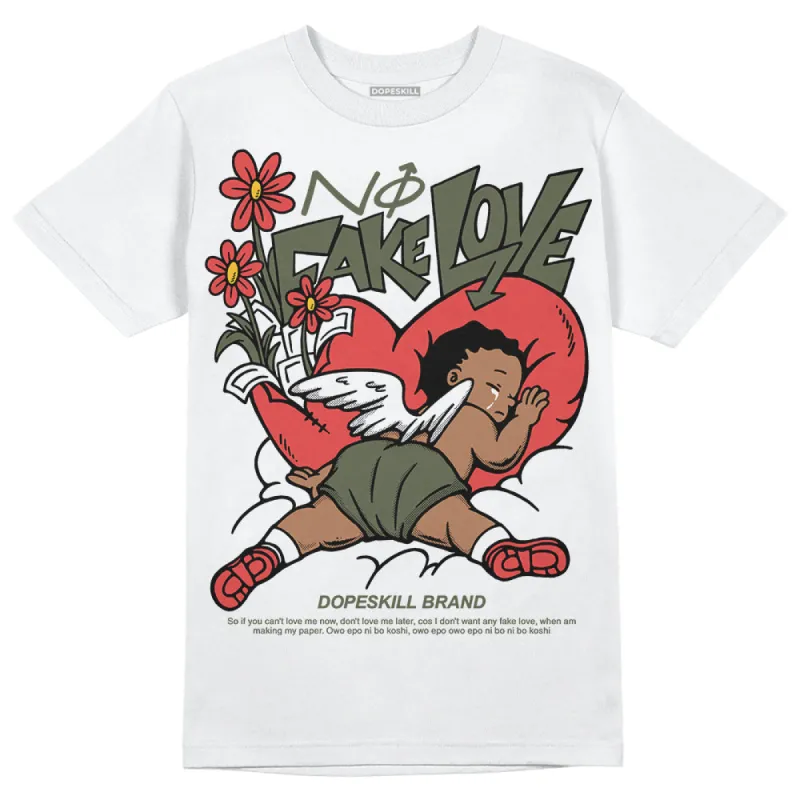 Dunk Mystic Red Cargo Khaki DopeSkill T-Shirt No Fake Love Graphic sold by DopeSkill