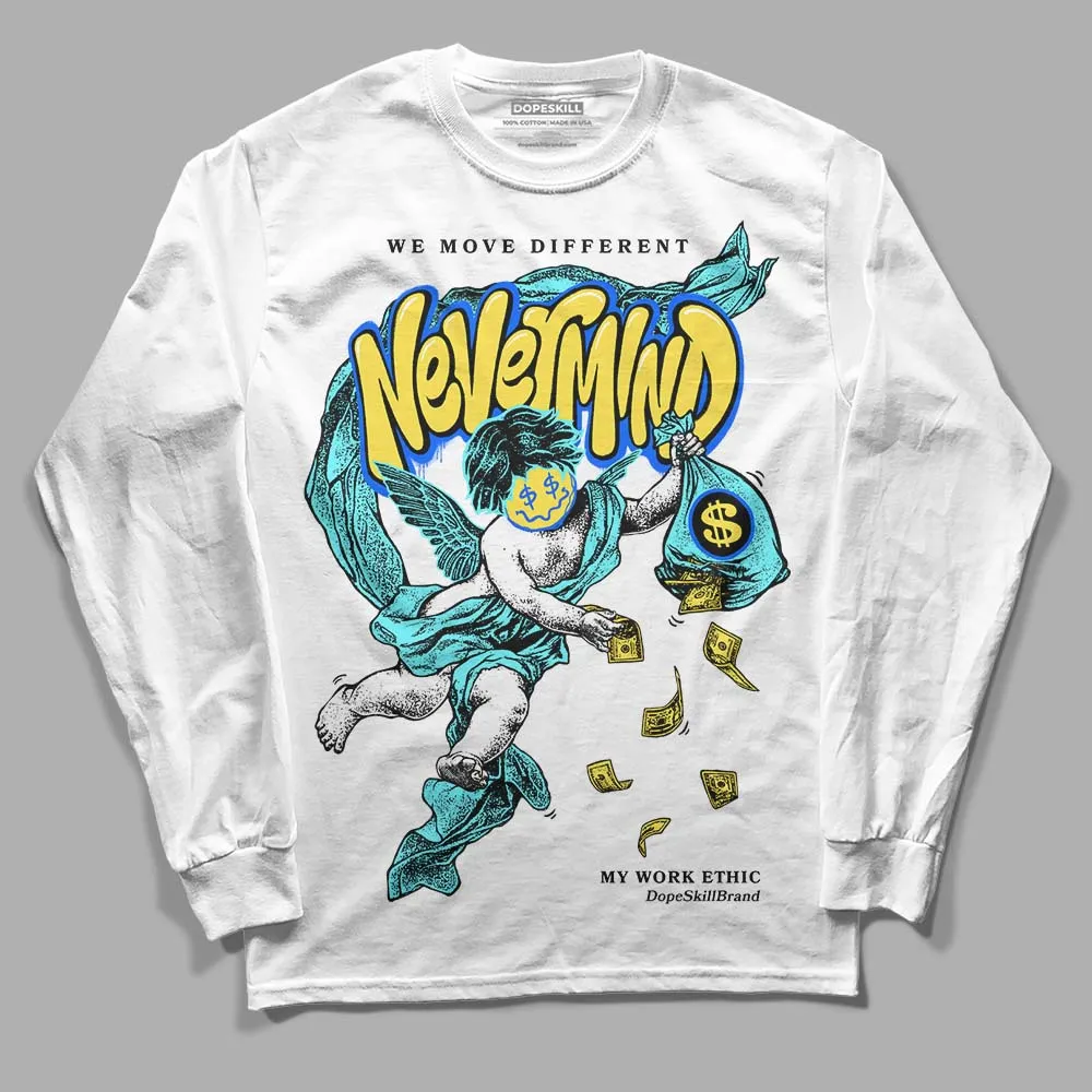 Aqua 5s DopeSkill Long Sleeve T-Shirt Nevermind Graphic sold by DopeSkill product image thumbnail 2
