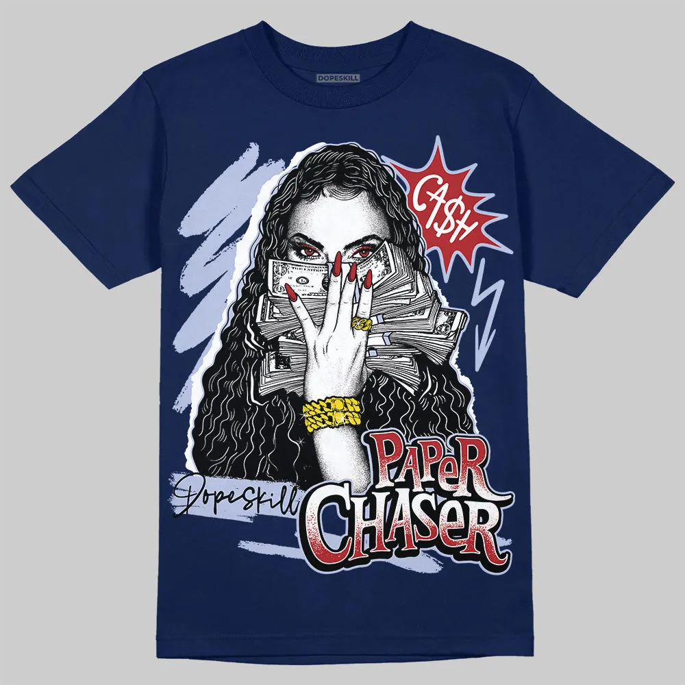 White and Midnight Navy 6s DopeSkill Navy T-shirt NPC Graphic sold by DopeSkill