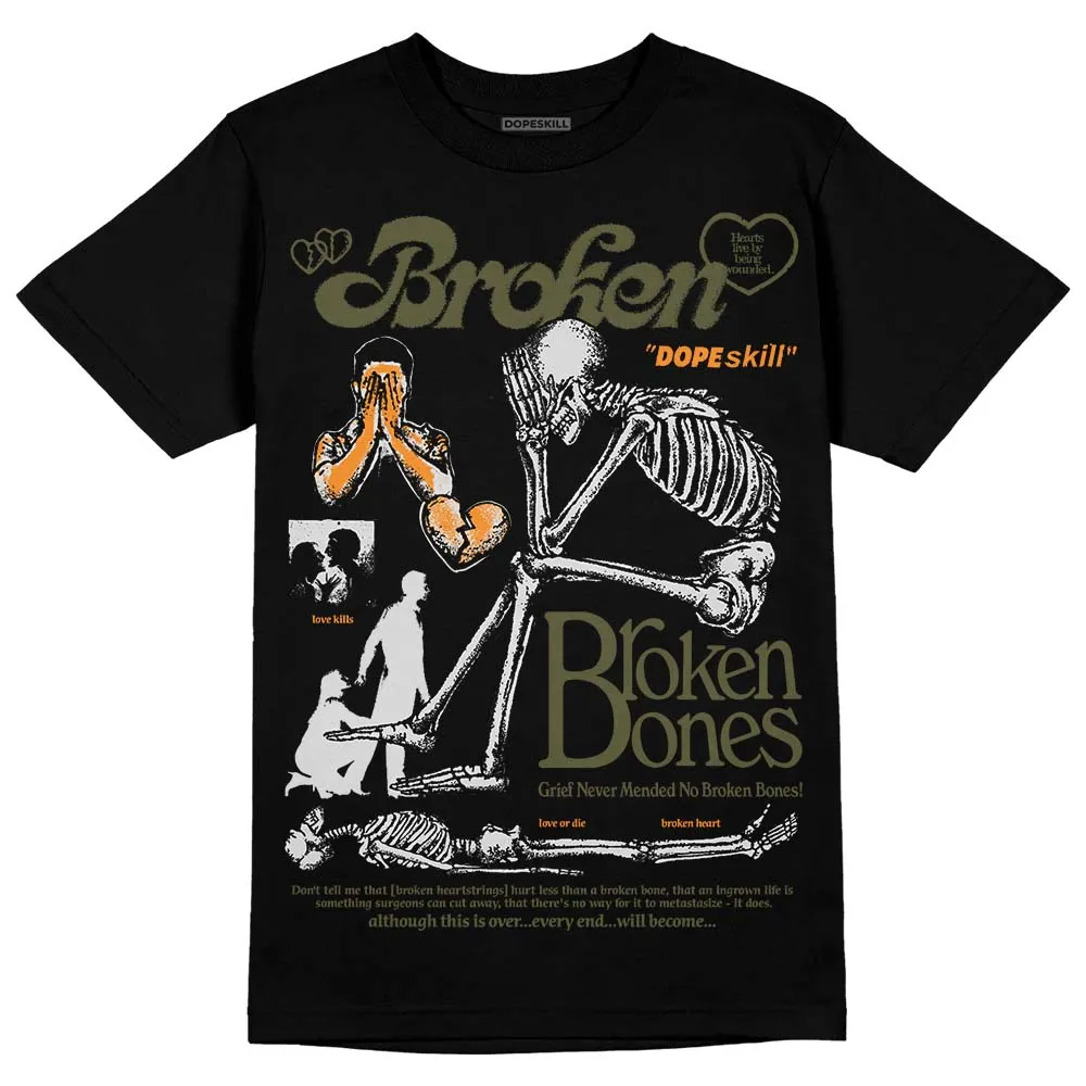 Olive 5s DopeSkill T-Shirt Broken Bones Graphic sold by DopeSkill product image thumbnail 2