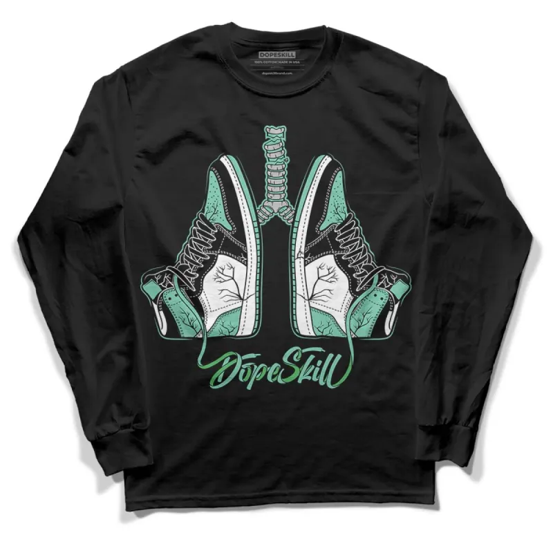 Green Glow 1s DopeSkill Long Sleeve T-Shirt Breathe Graphic sold by DopeSkill