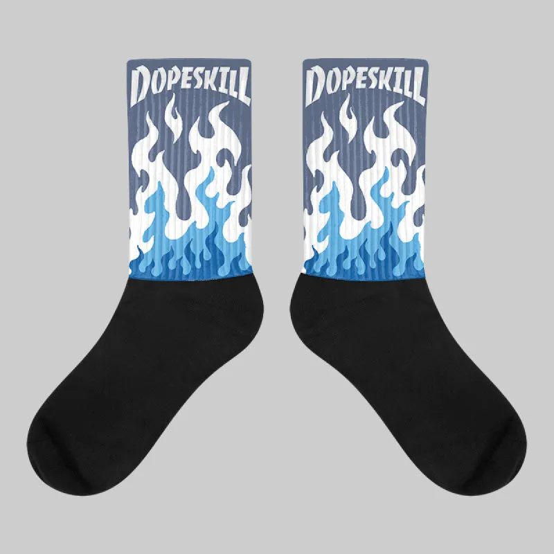 Diffused Blue 11s DopeSkill Sublimated Socks FIRE Graphic sold by DopeSkill