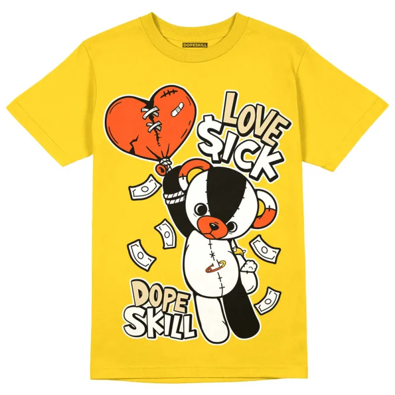 Vivid Sulfur 4s DopeSkill Yellow T-shirt Love Sick Graphic sold by DopeSkill