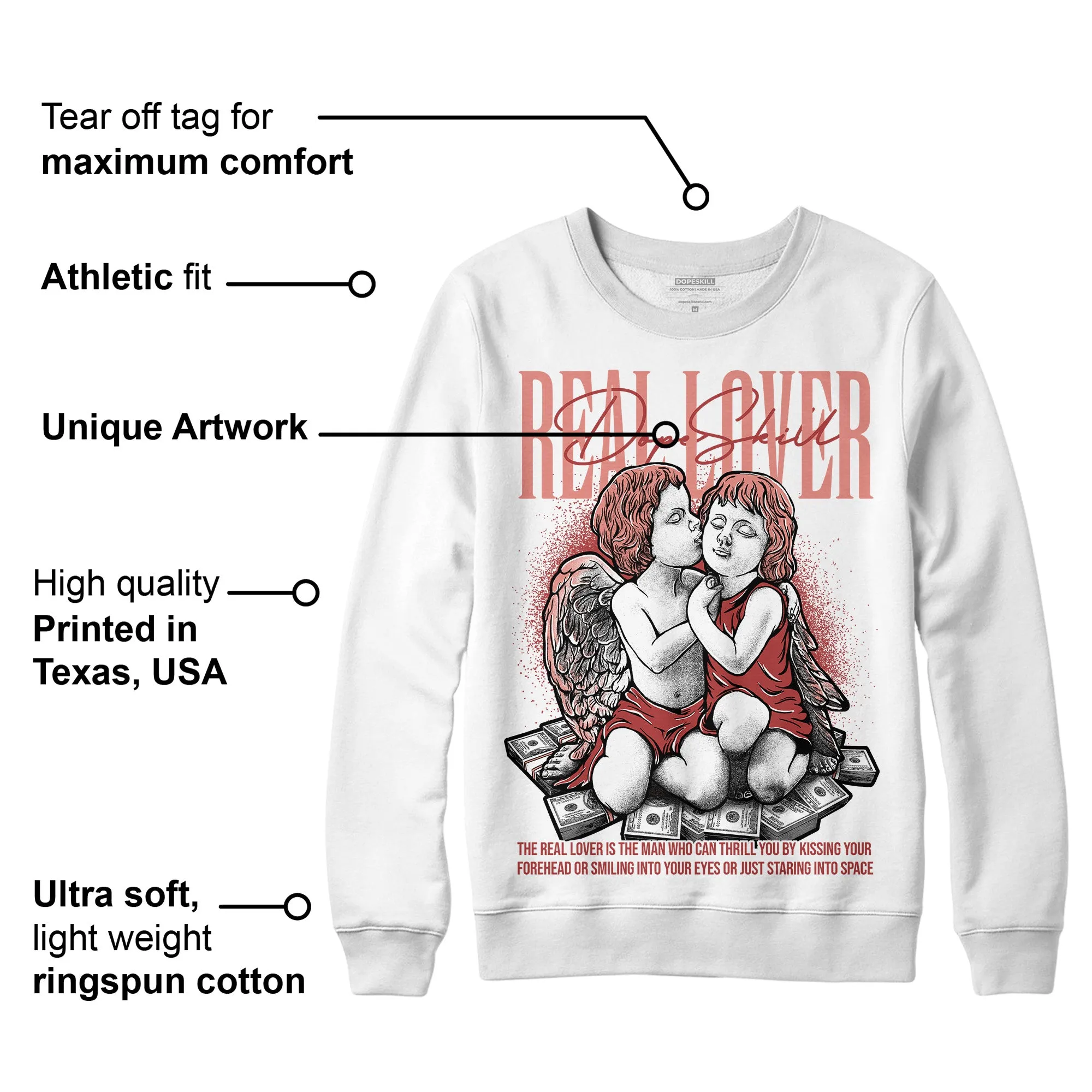 Dune Red 13s DopeSkill Sweatshirt Real Lover Graphic sold by DopeSkill product image thumbnail 3