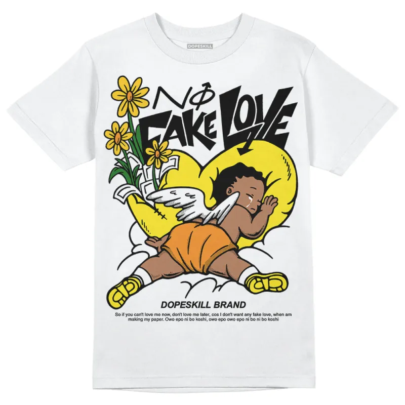 Vivid Sulfur 4s DopeSkill T-Shirt No Fake Love Graphic sold by DopeSkill