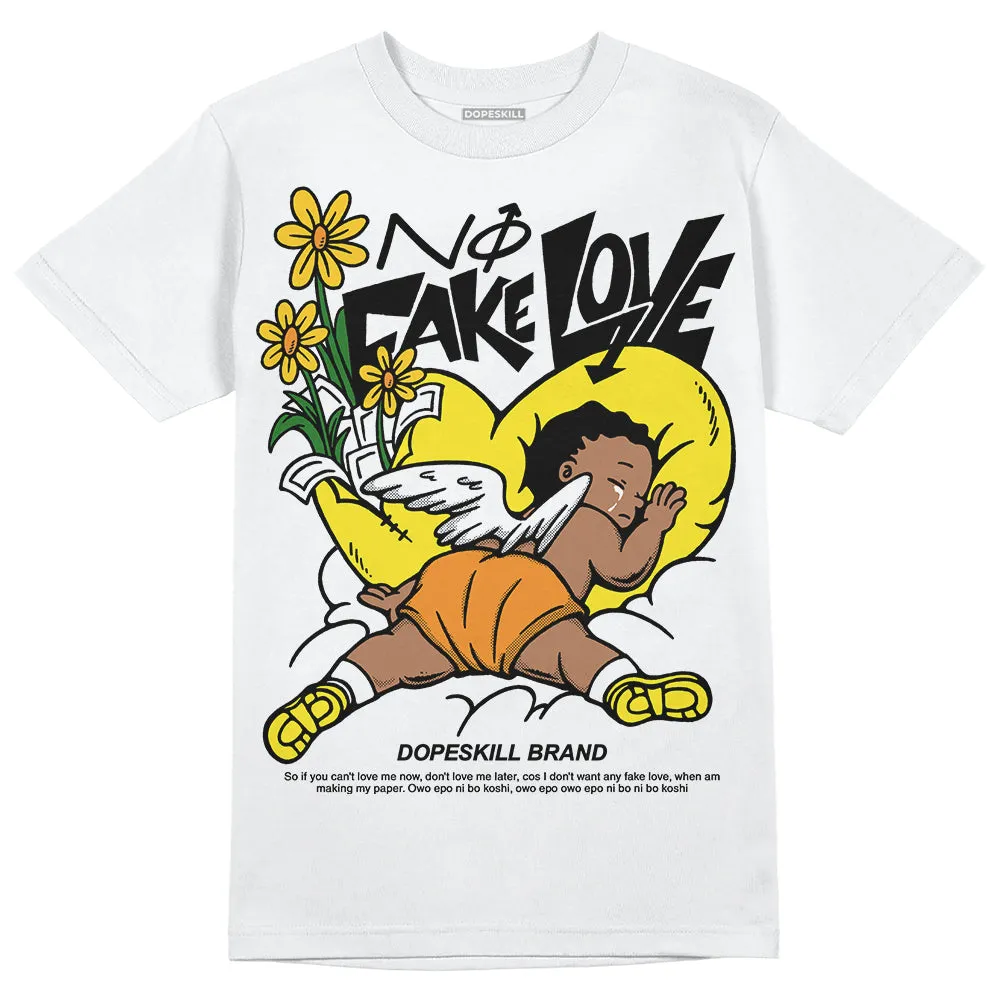 Vivid Sulfur 4s DopeSkill T-Shirt No Fake Love Graphic sold by DopeSkill