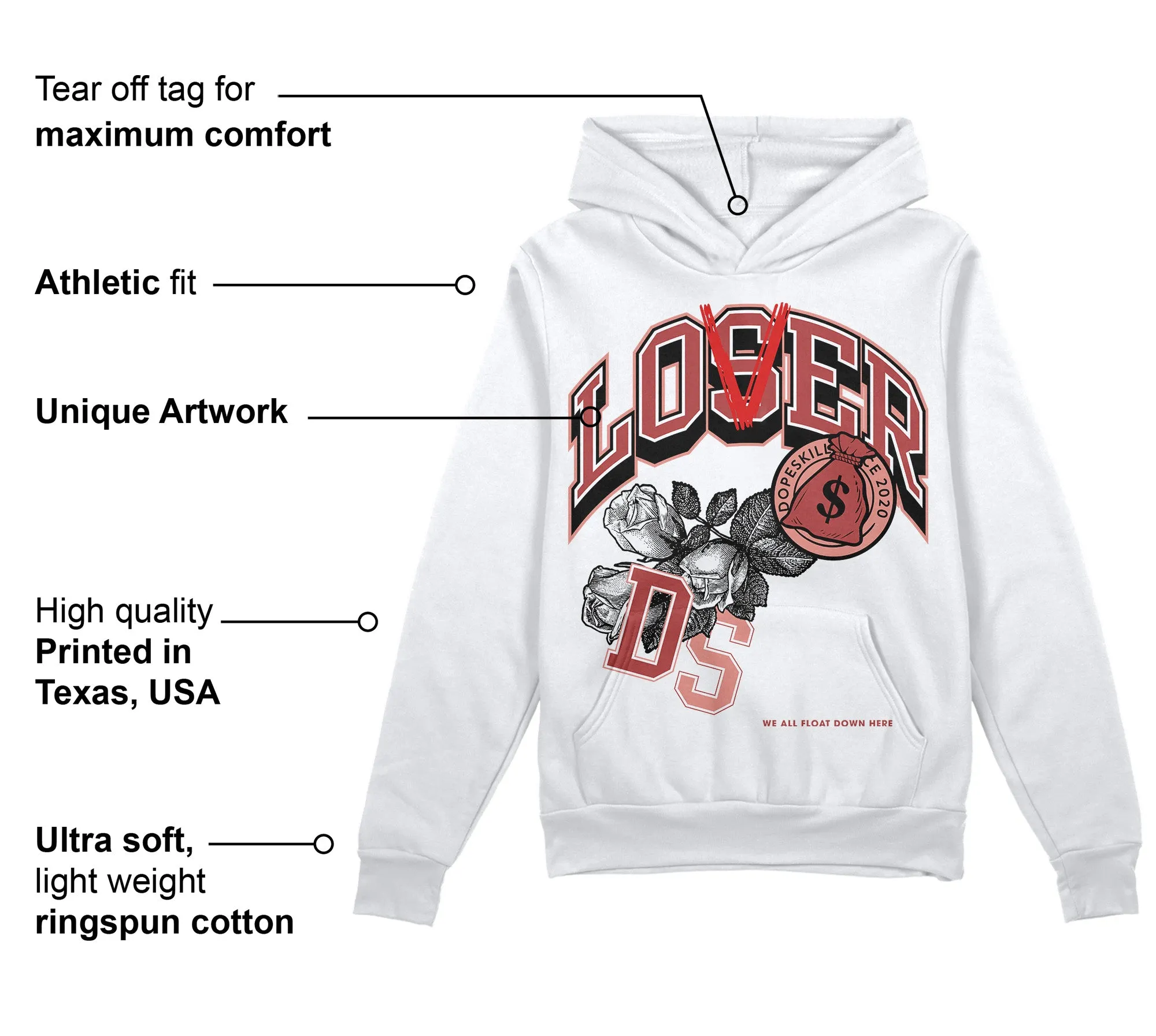 Dune Red 13s DopeSkill Hoodie Sweatshirt Loser Lover Graphic sold by DopeSkill product image thumbnail 3